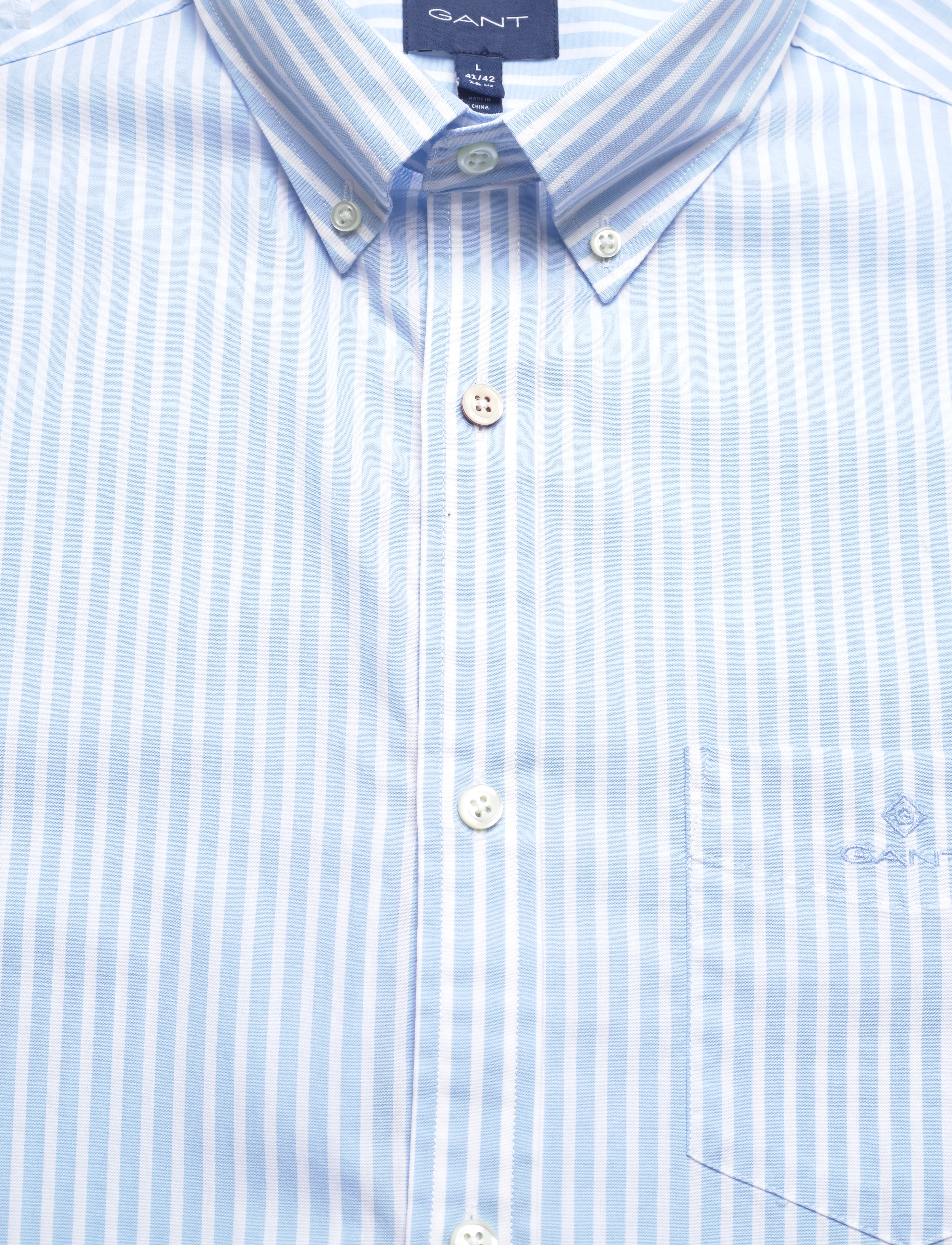 GANT - REG BROADCLOTH STRIPE BD SS - capri blue - 2