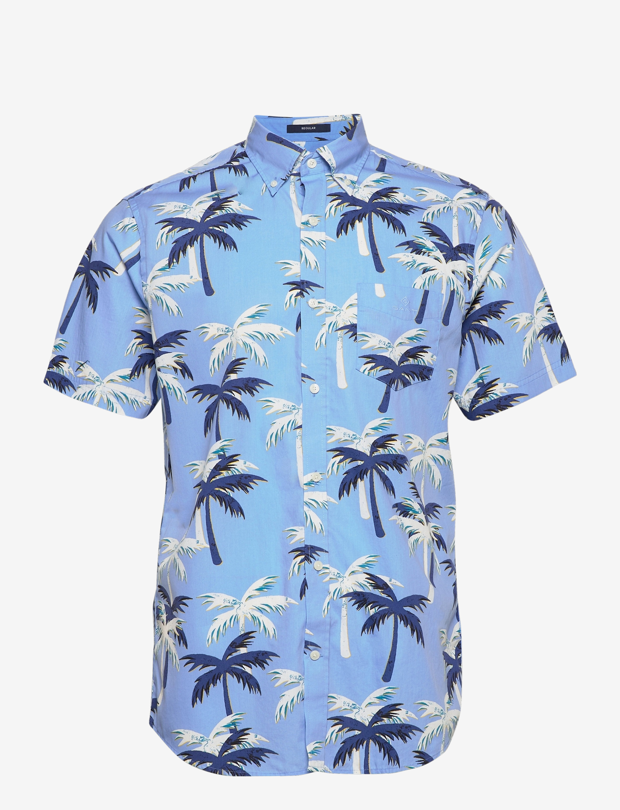 GANT - D1. BC PALM PRINT REG BD SS - blue bell - 0