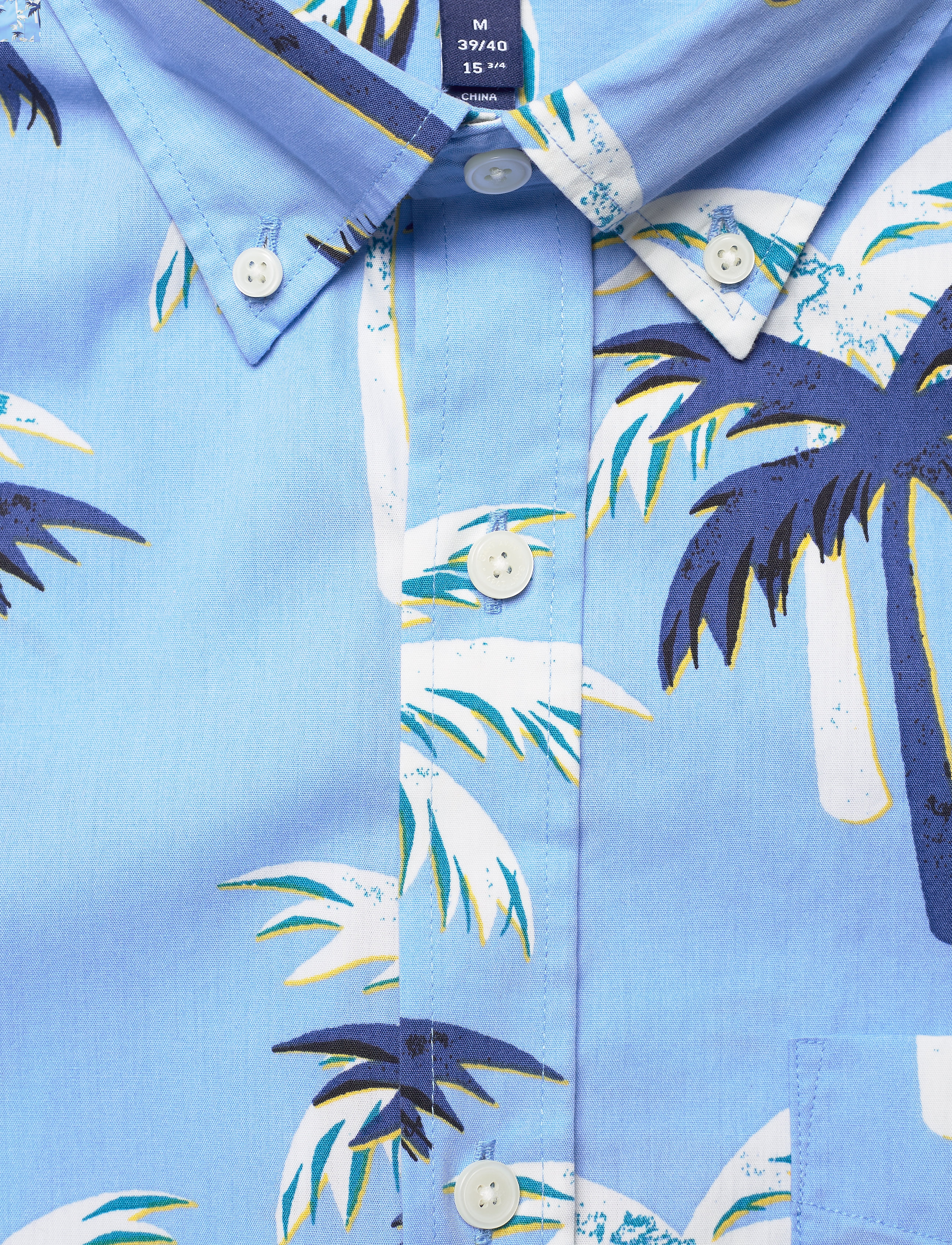 GANT - D1. BC PALM PRINT REG BD SS - blue bell - 2