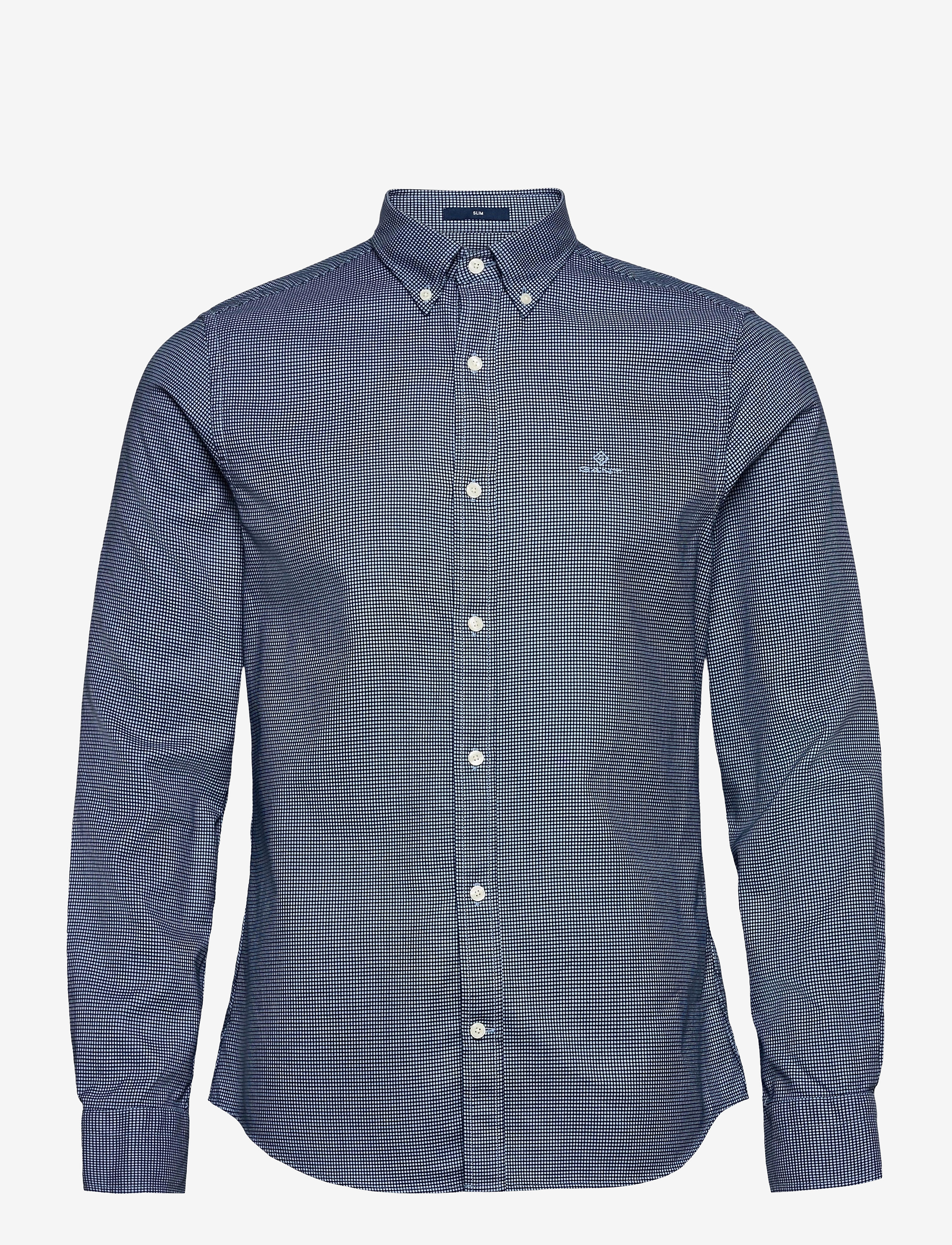 GANT - D1. MELANGE DOBBY SLIM BD - capri blue - 0