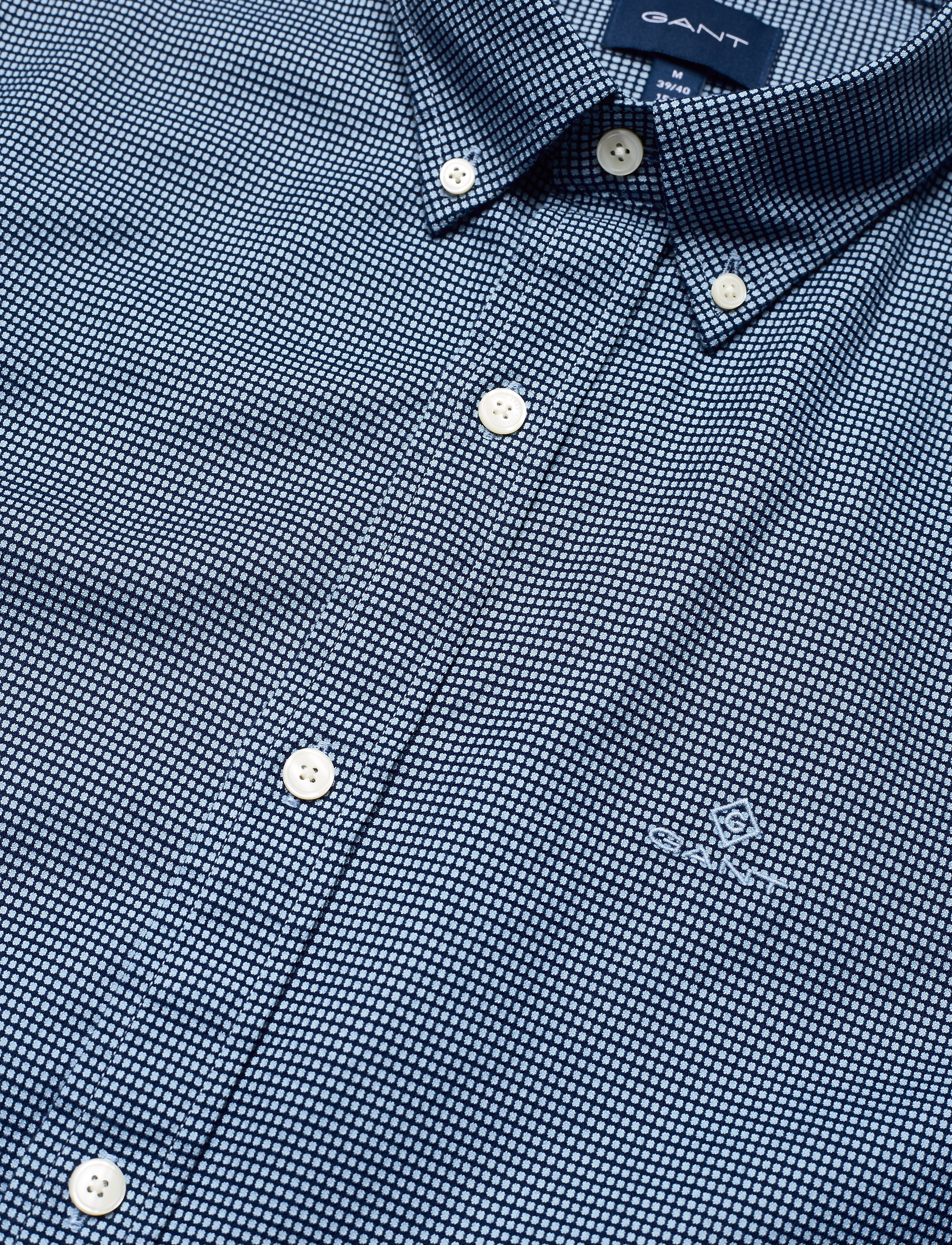 GANT - D1. MELANGE DOBBY SLIM BD - capri blue - 3