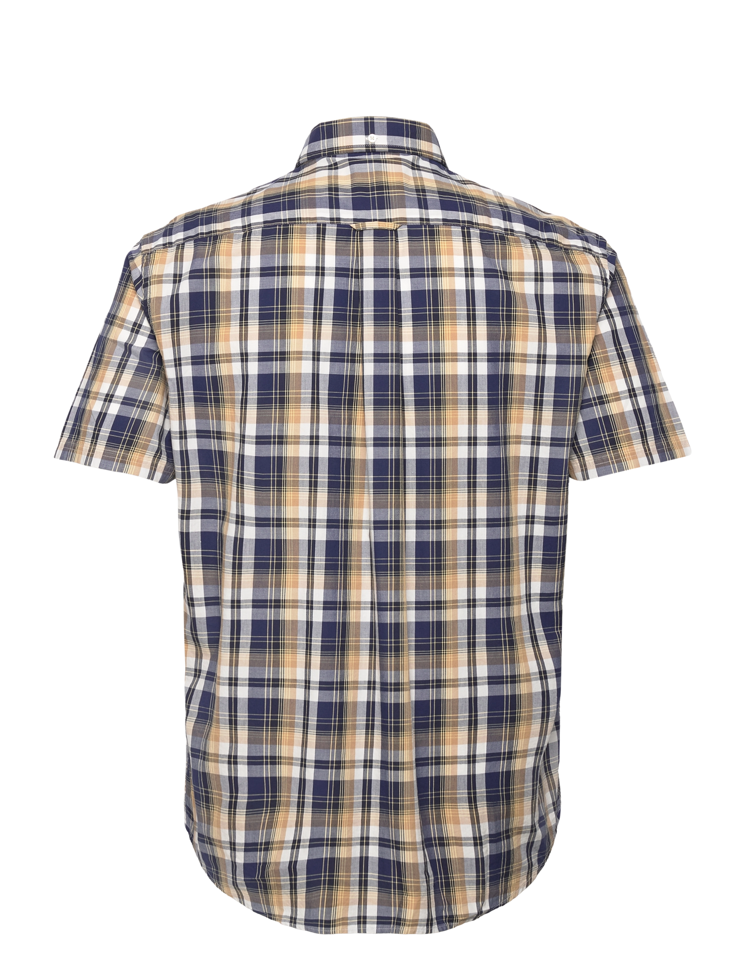 GANT - D2. REG WASHED POPLIN CHECK SS BD - hazelwood beige - 1