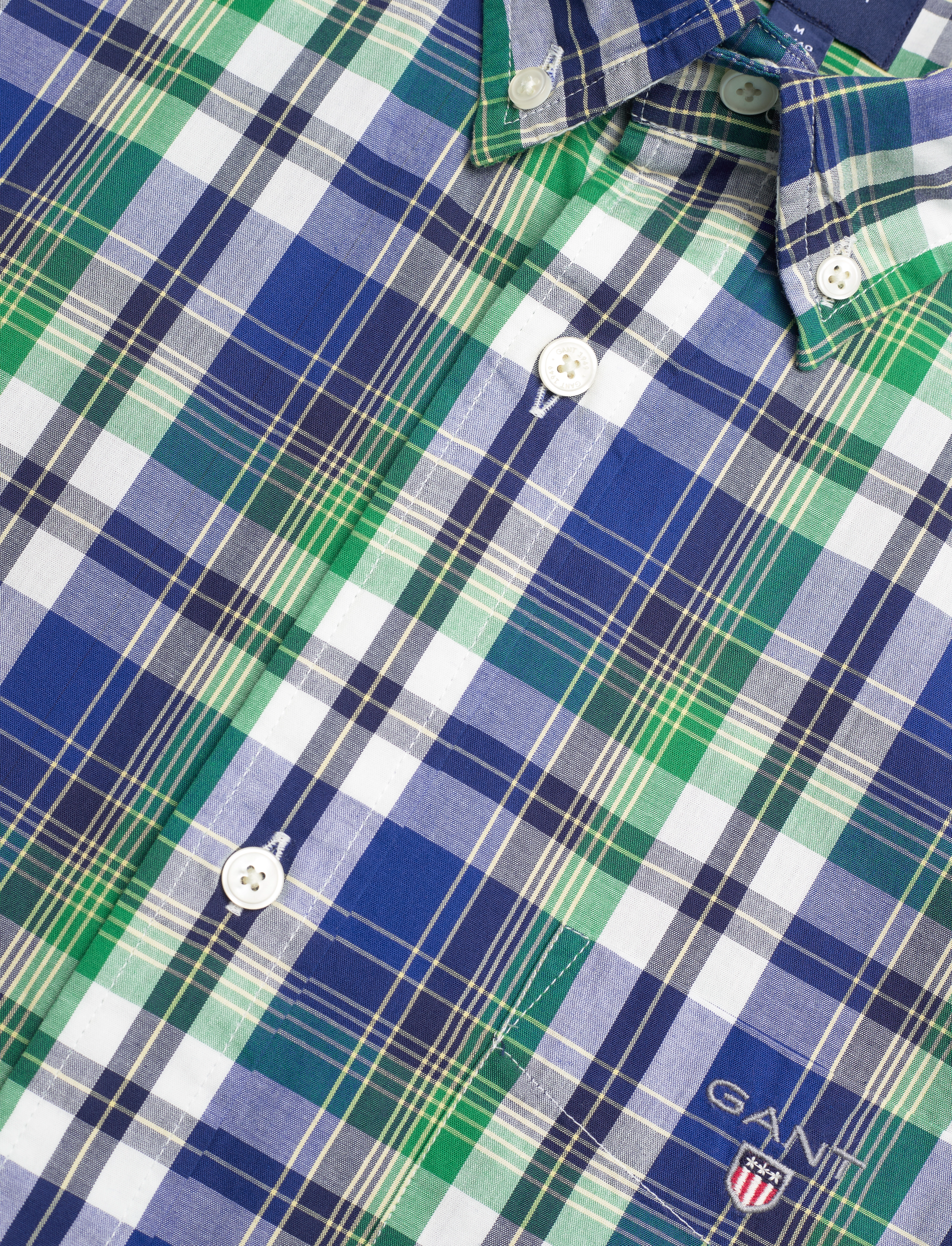 GANT - D2. REG WASHED POPLIN CHECK SS BD - lavish green - 2