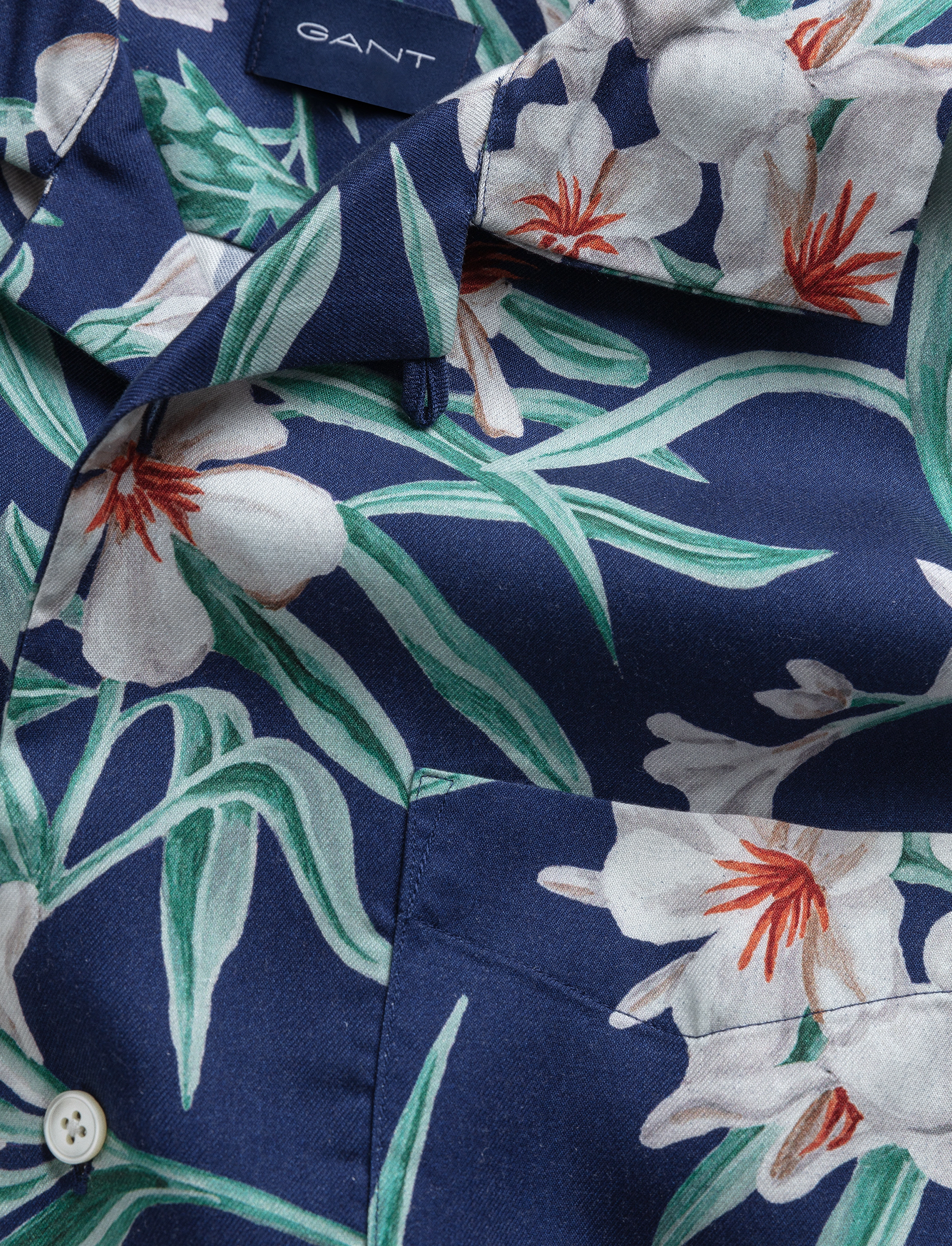 GANT - D1. PP REL FLORAL LYOCELL SS CAMP - deep blue - 5