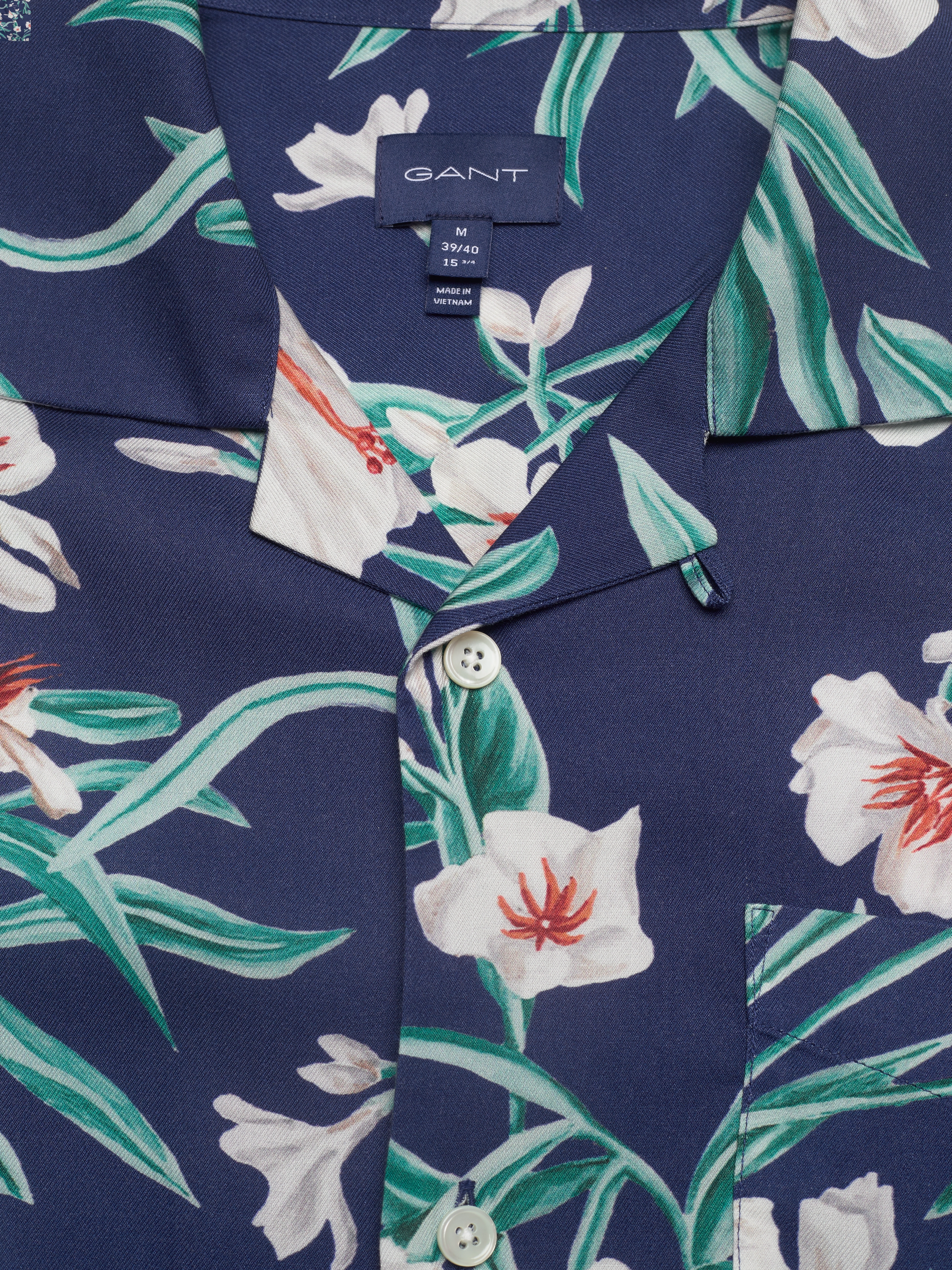 GANT - D1. PP REL FLORAL LYOCELL SS CAMP - deep blue - 2
