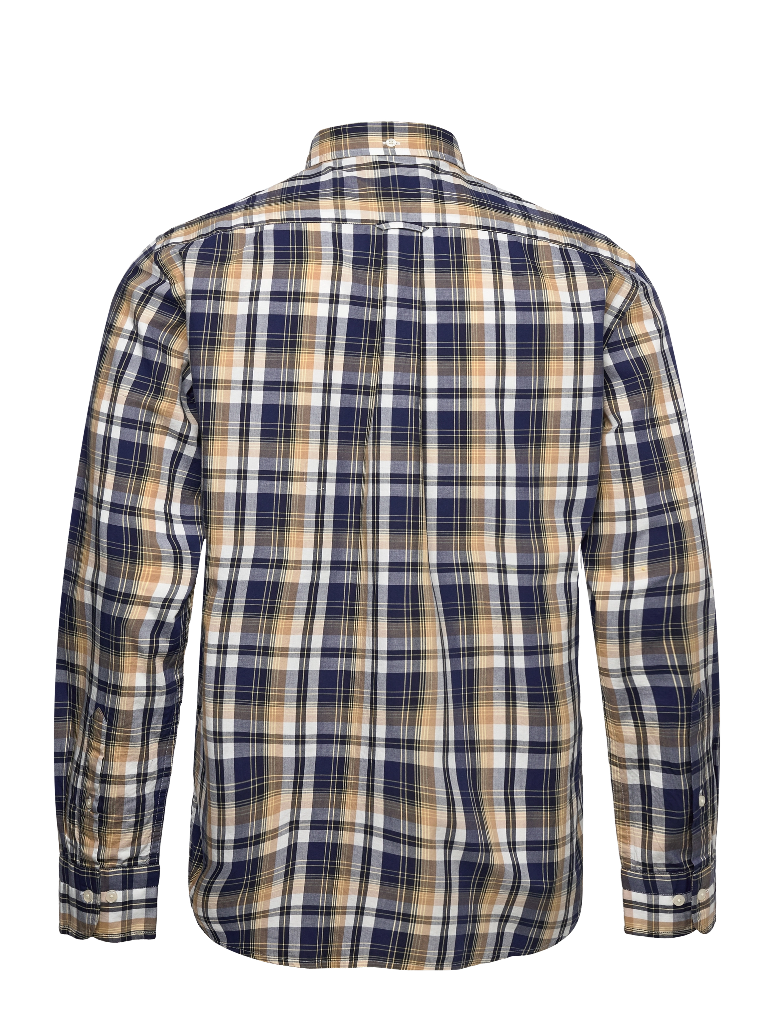 GANT - D2. REG WASHED POPLIN CHECK BD - hazelwood beige - 1