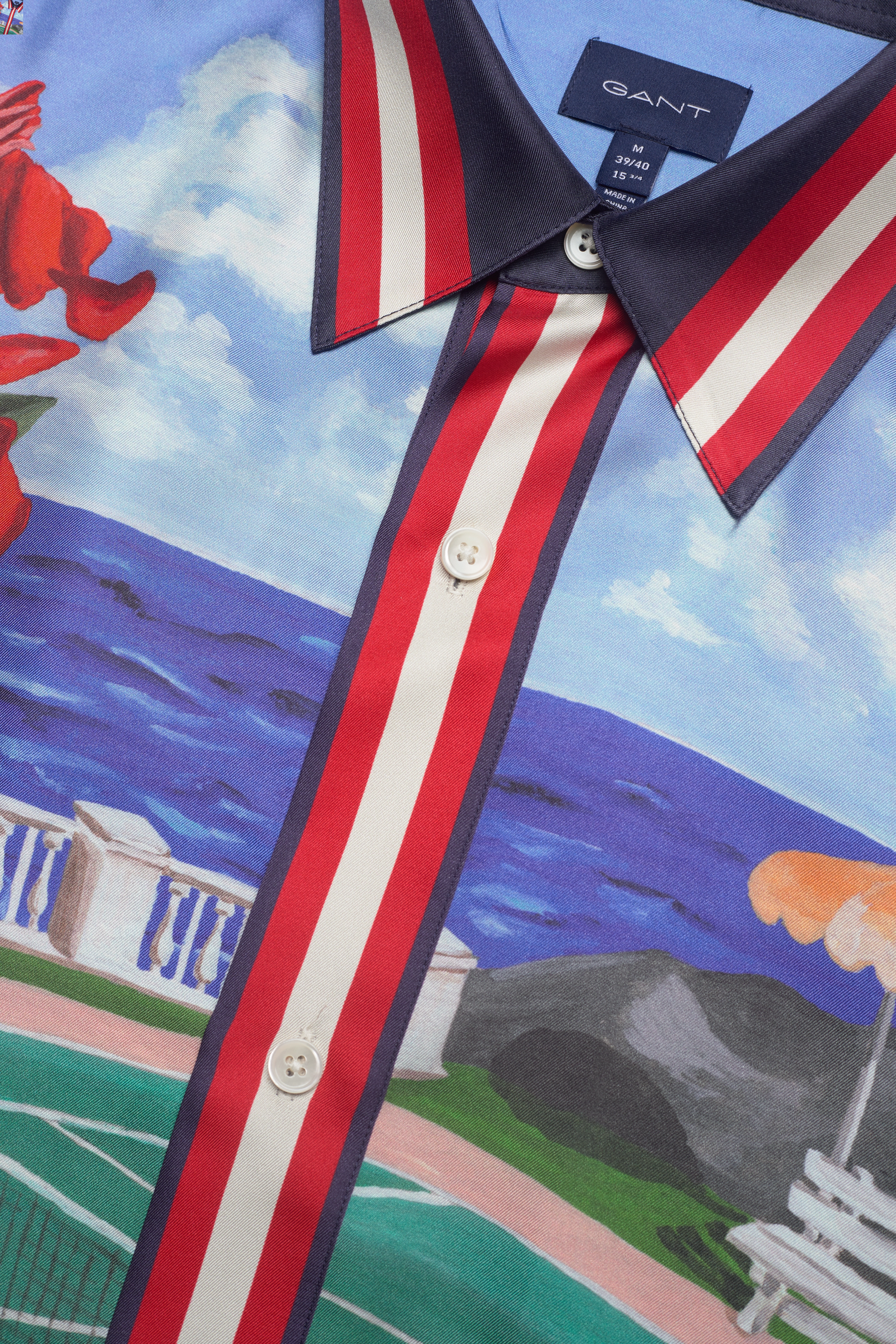 GANT - D1. REL SCENERY SILK SHIRT SS TOWN - bright red - 3