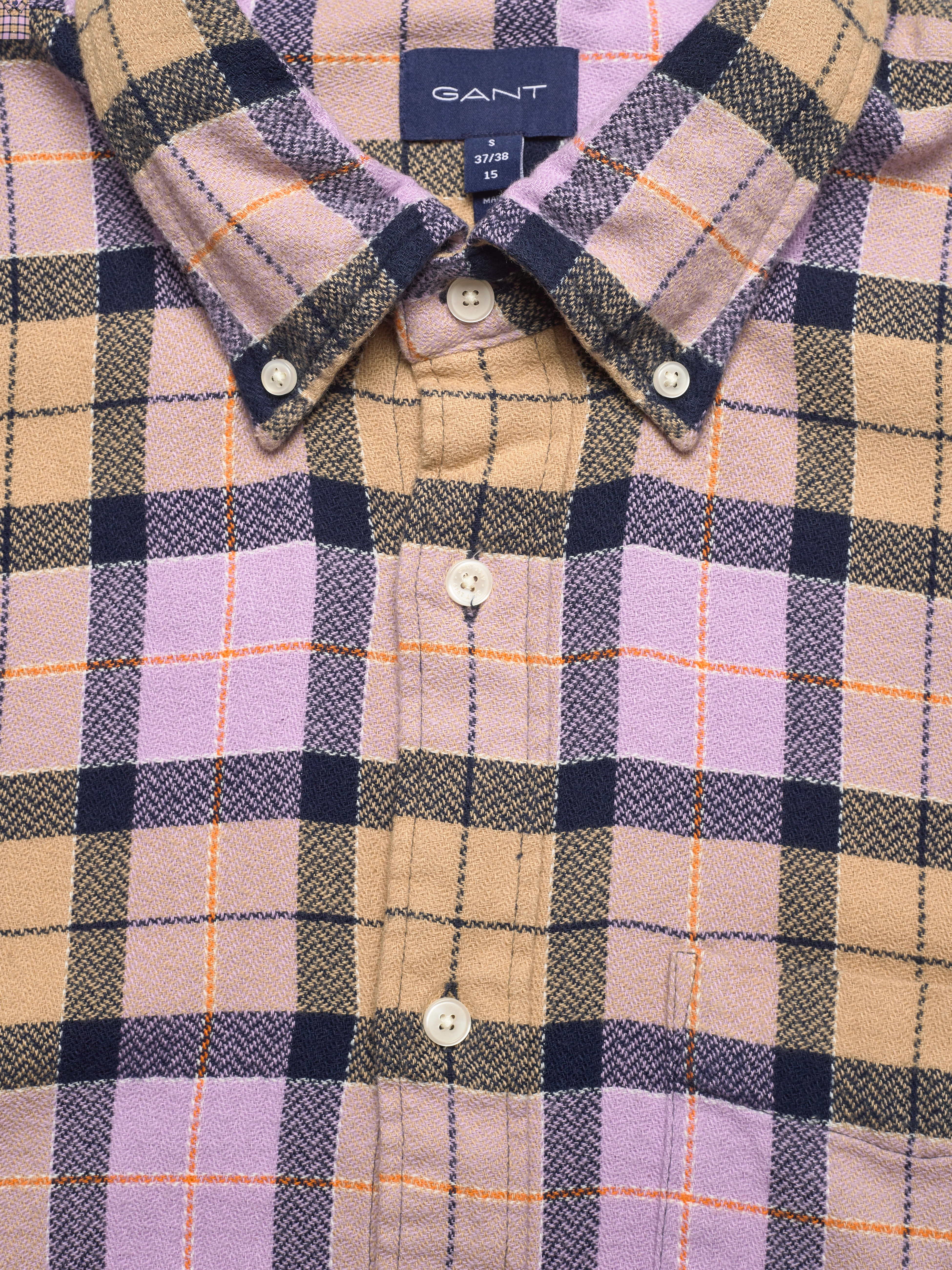 GANT - D2. REL TEXTURE CHECK SHIRT BD - orchid lilac - 2