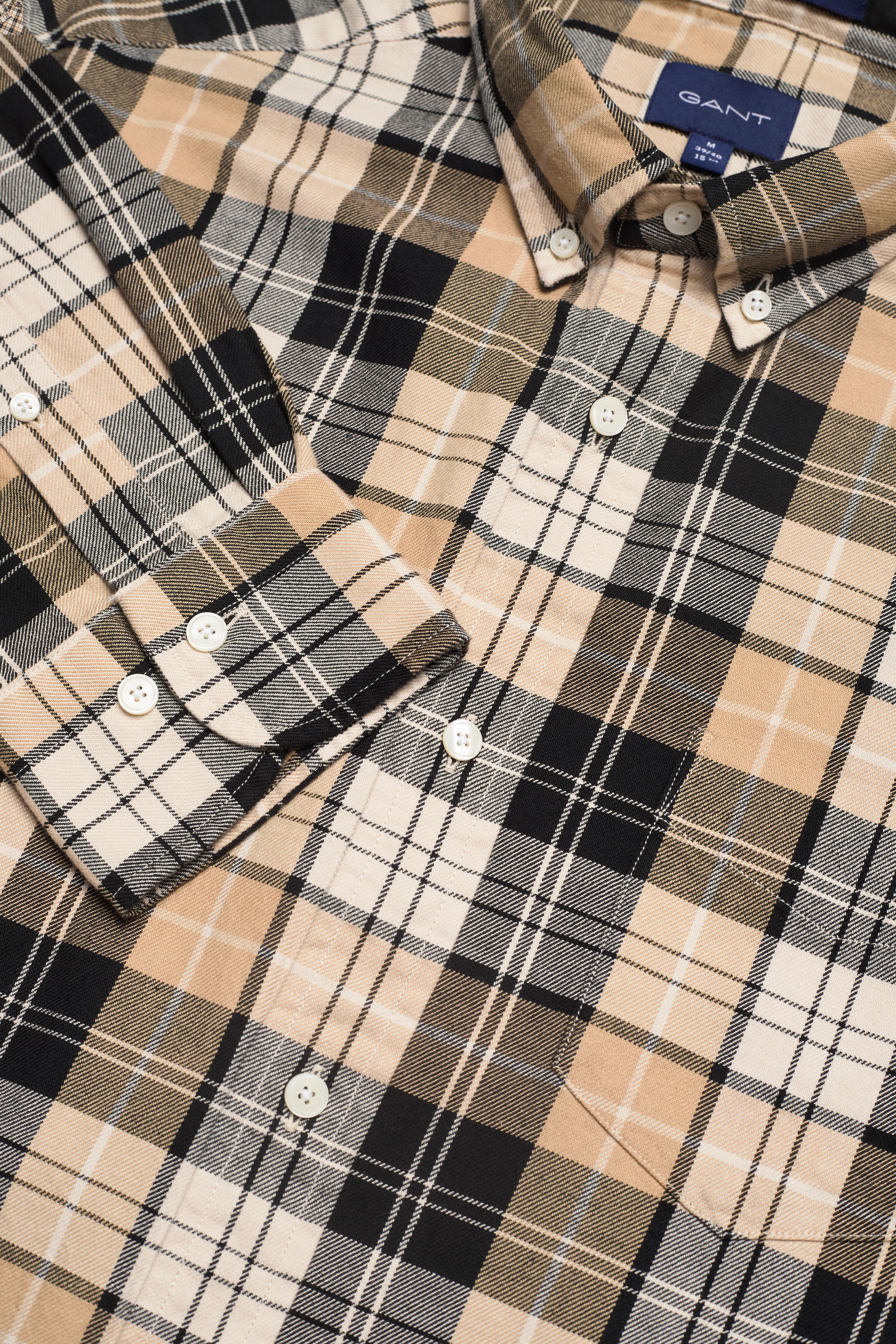 GANT - D2. REG HEAVY WASHED CHECK BD - hazelwood beige - 2