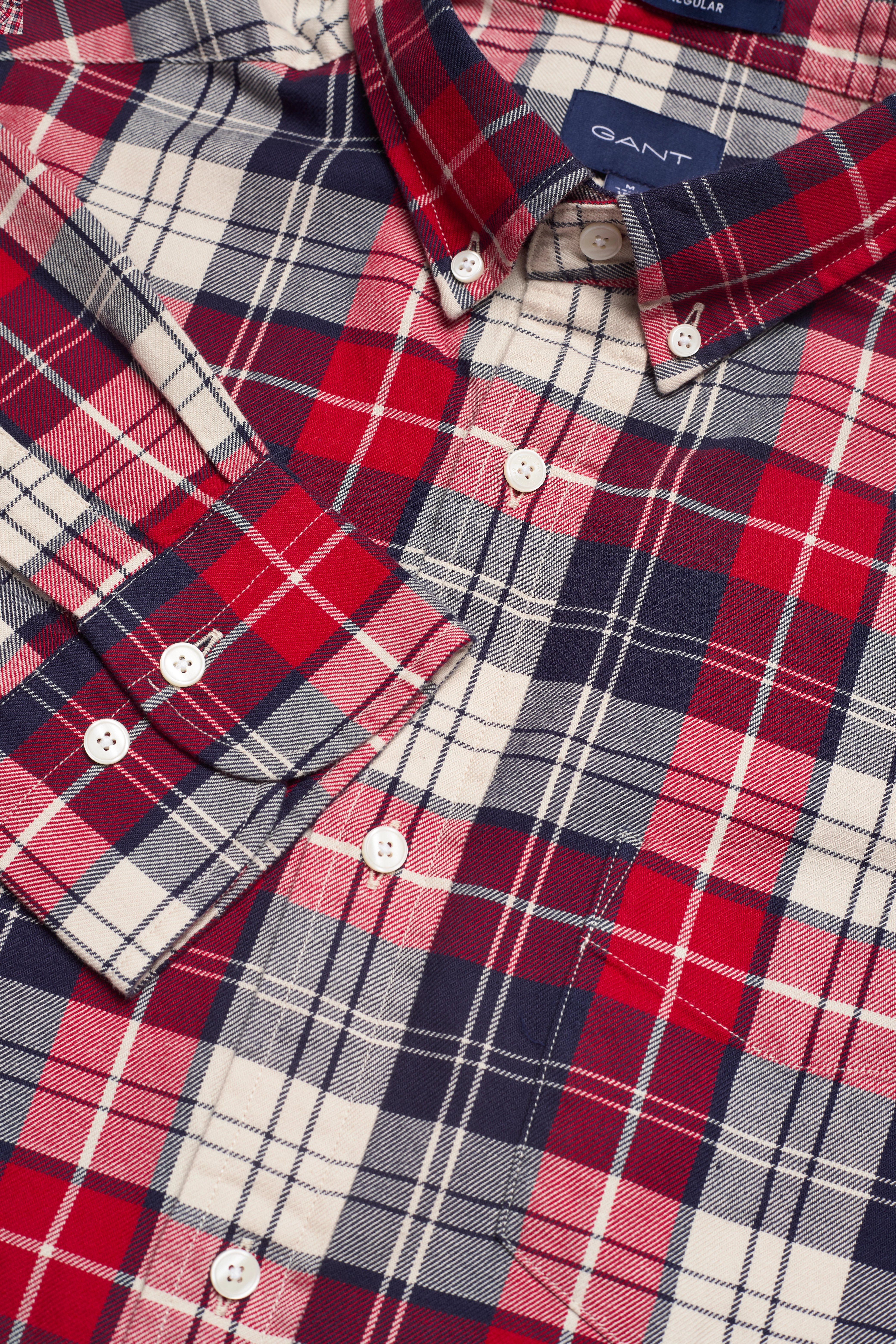 GANT - D2. REG HEAVY WASHED CHECK BD - scarlet red - 2