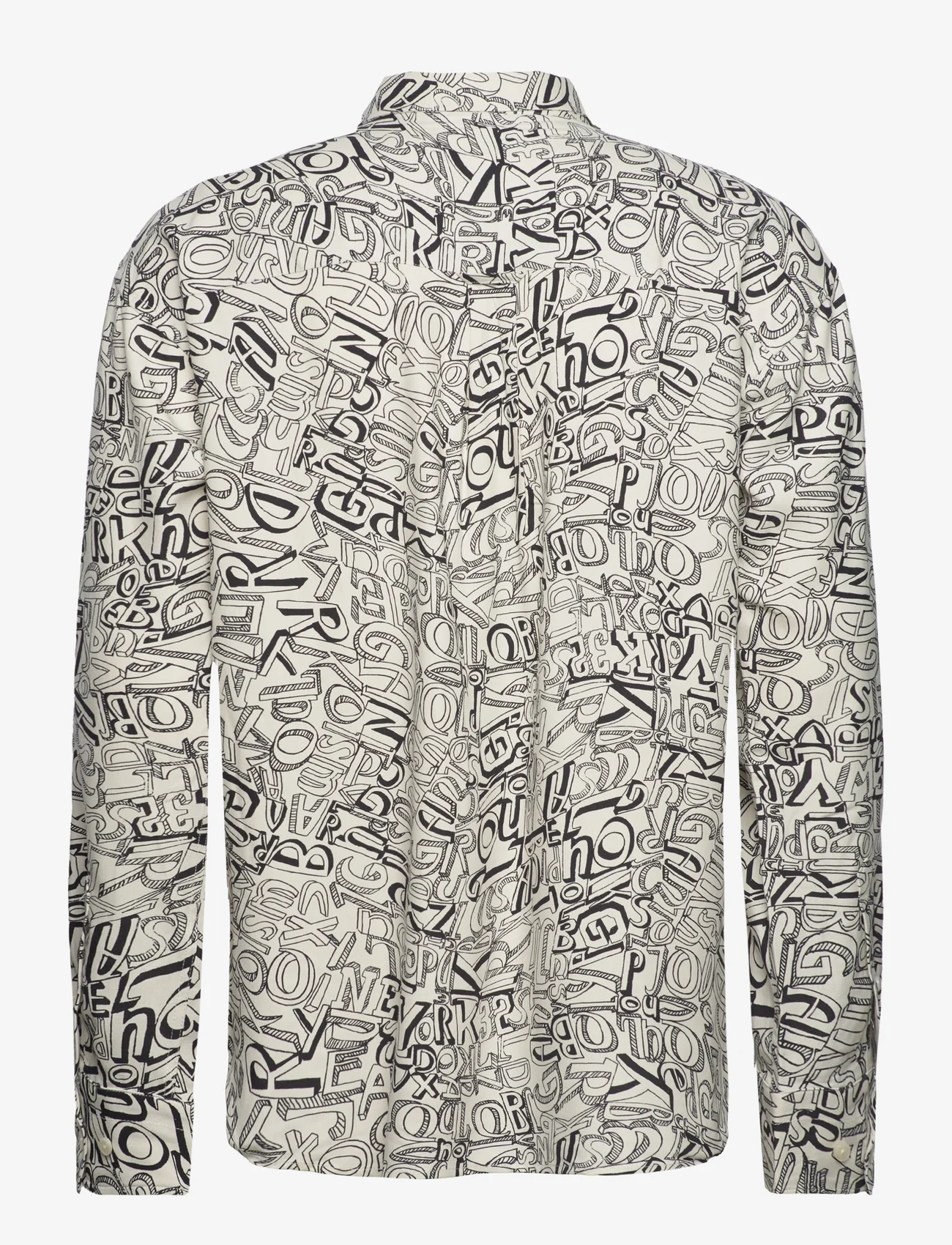 GANT - D1. OS TYPOGRAPHY SILK SHIRT - ikdienas krekli - cream - 1