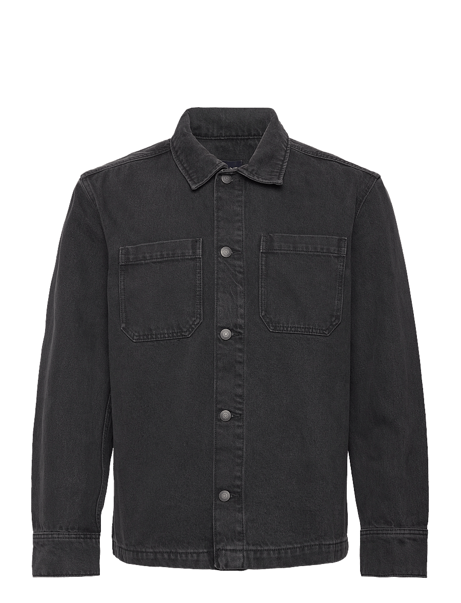GANT - D1. DENIM OVERSHIRT - black vintage - 0
