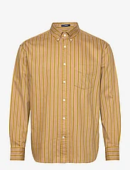 GANT - D1. REL DOBBY STRIPE SHIRT - casual shirts - dark khaki - 0