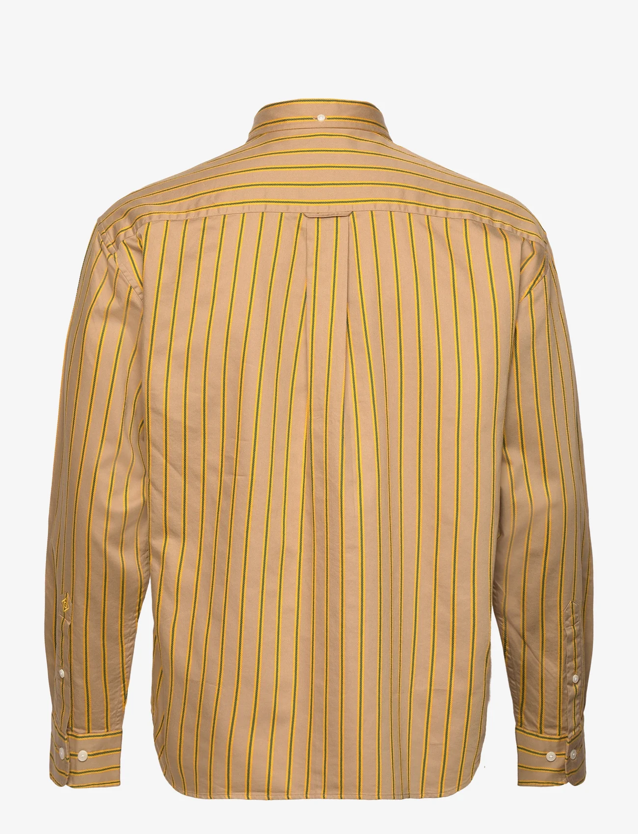 GANT - D1. REL DOBBY STRIPE SHIRT - casual skjorter - dark khaki - 1