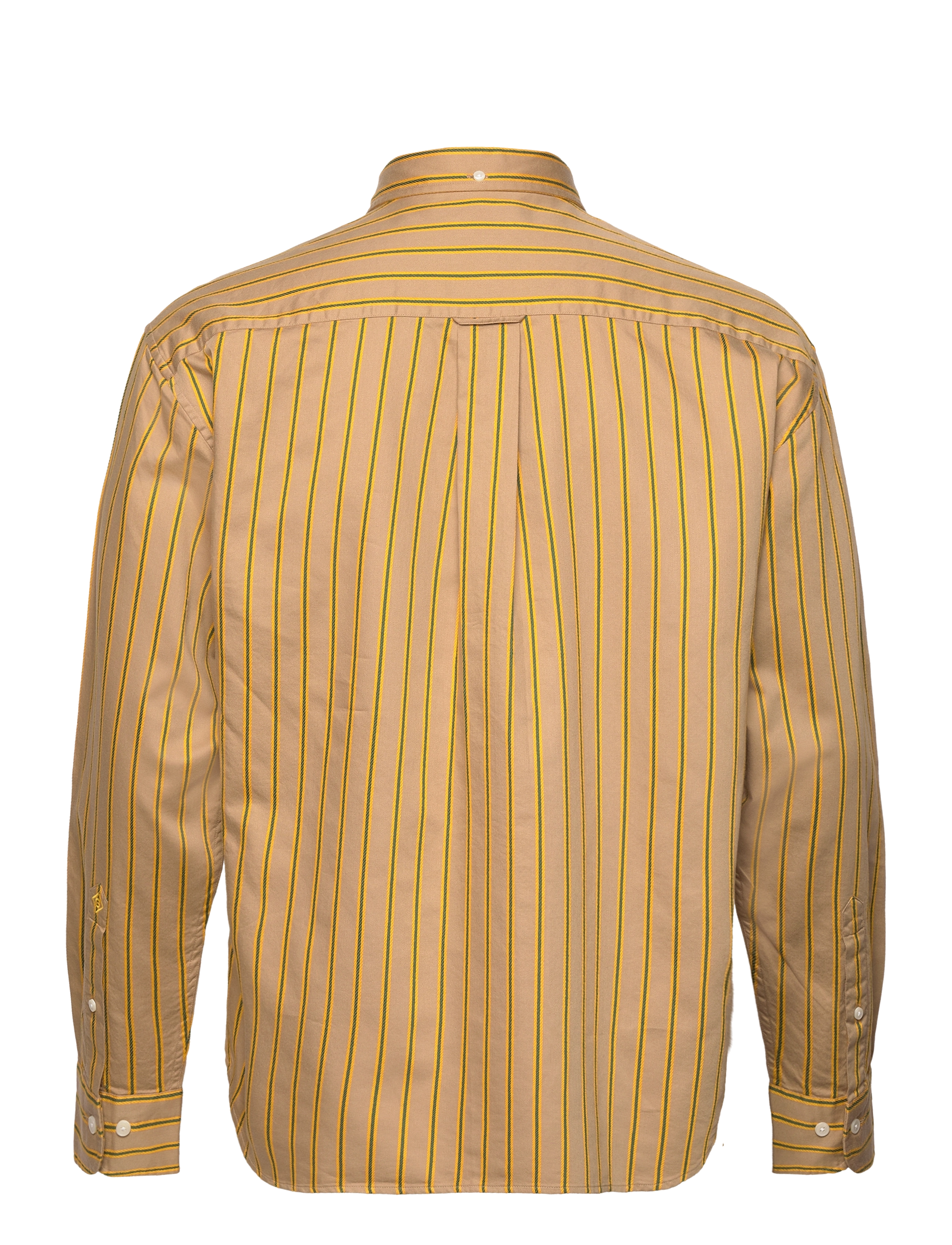 GANT - D1. REL DOBBY STRIPE SHIRT - dark khaki - 1
