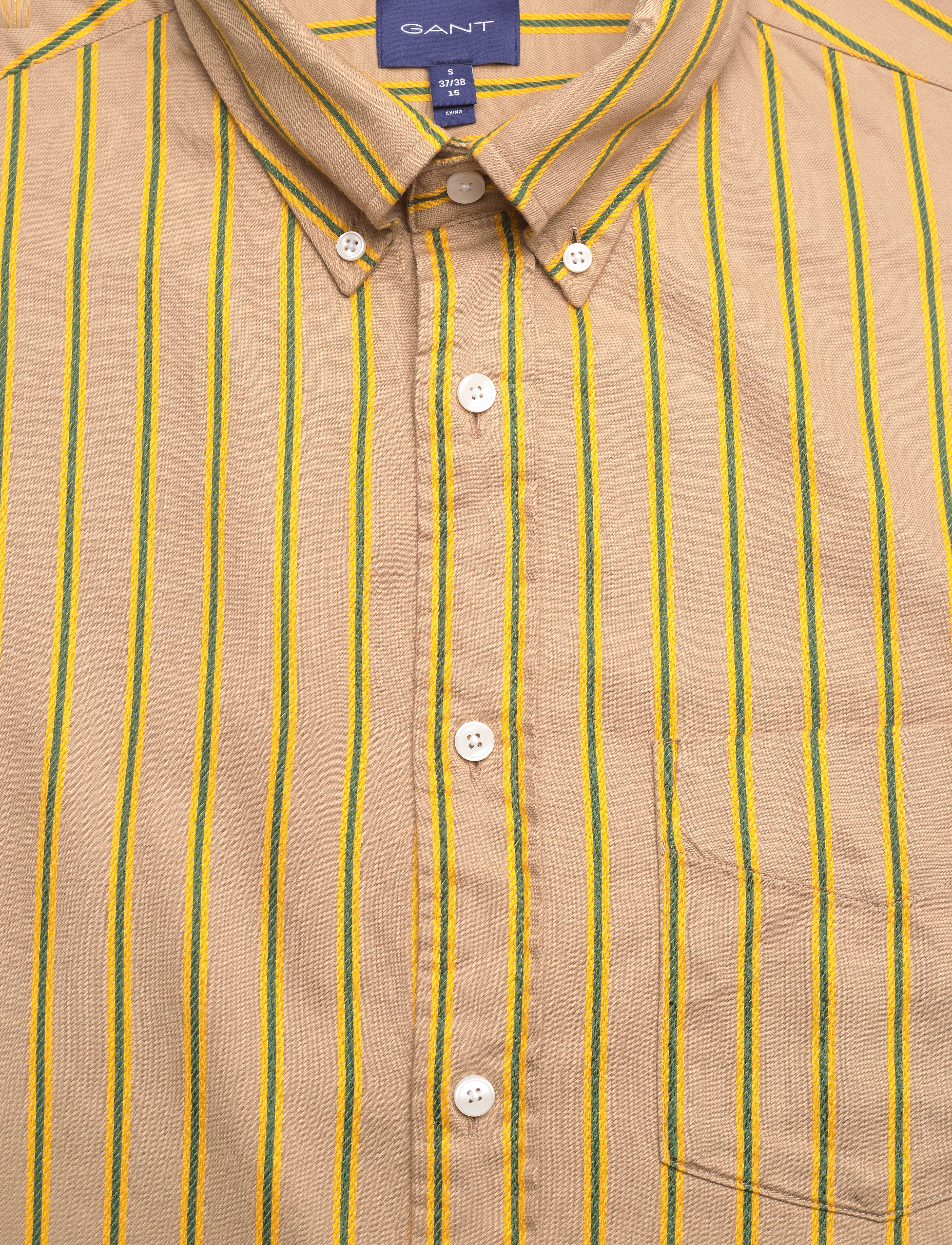GANT - D1. REL DOBBY STRIPE SHIRT - dark khaki - 2