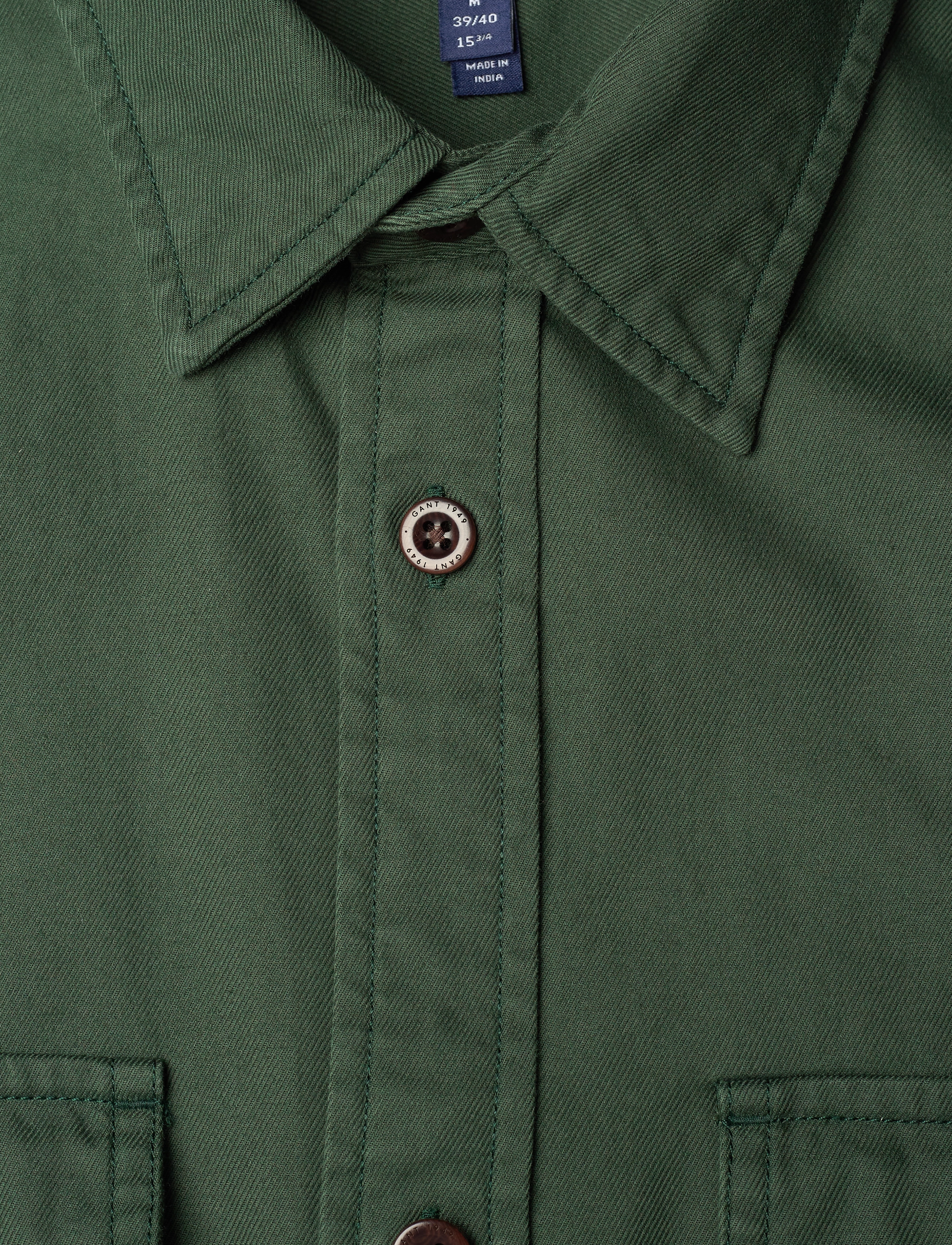 GANT - D1. REL TWILL PATCH POCKET SHIRT - storm green - 2