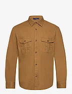 D1. REL TWILL PATCH POCKET SHIRT - SUEDE BROWN