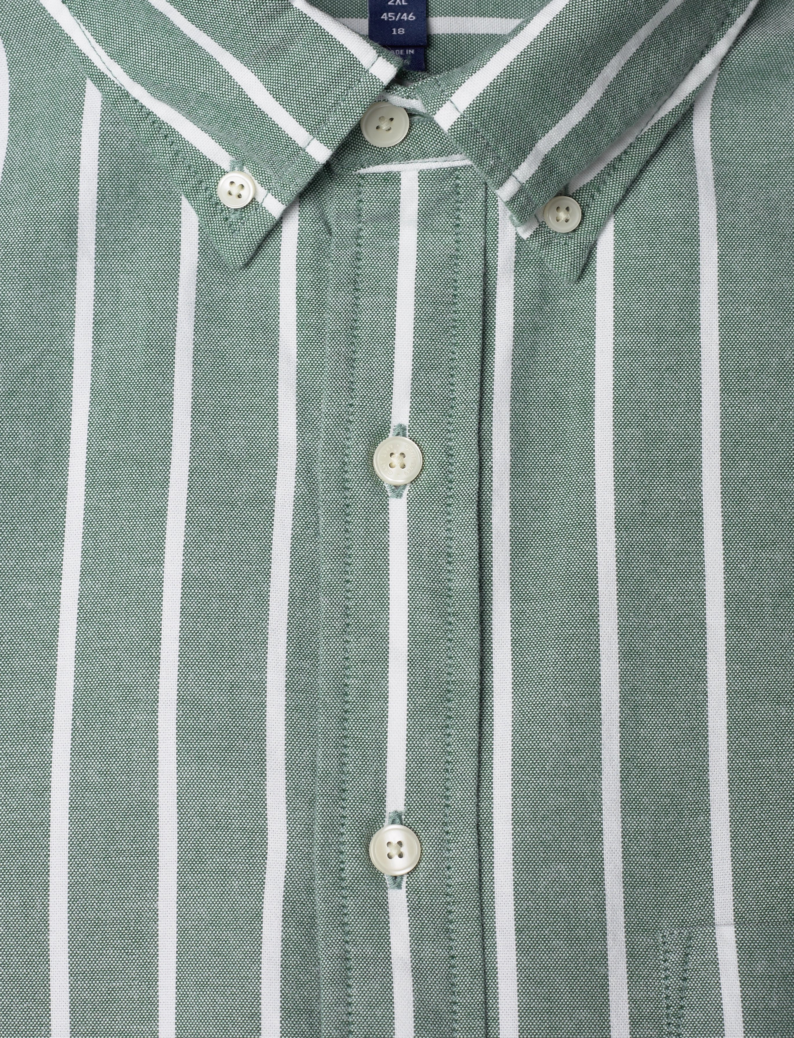 GANT - D1. REG UT OXF WIDE STRIPE SHIRT - forest green - 2