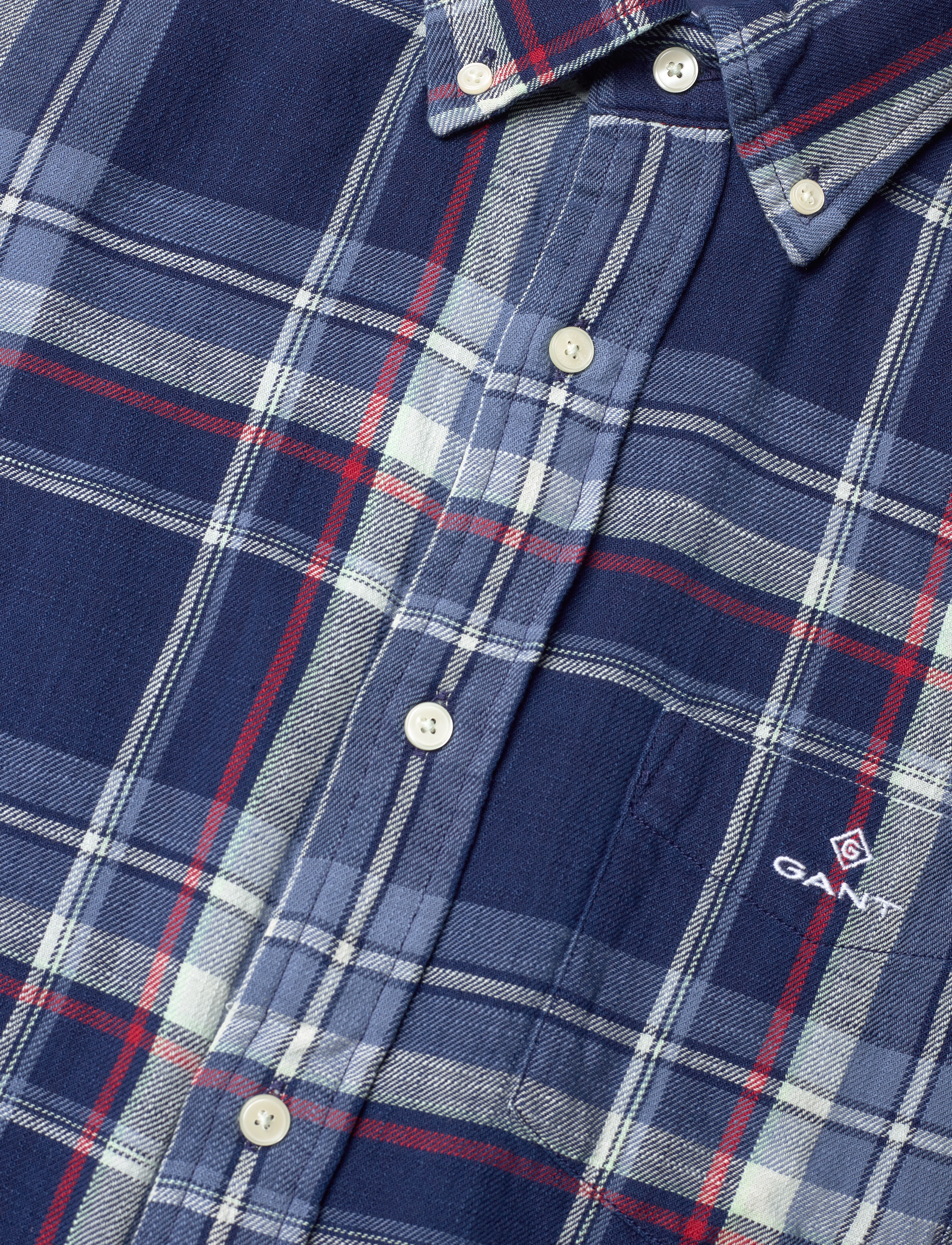 GANT - D1. REG UT INDIGO PLAID SHIRT - dark indigo - 3
