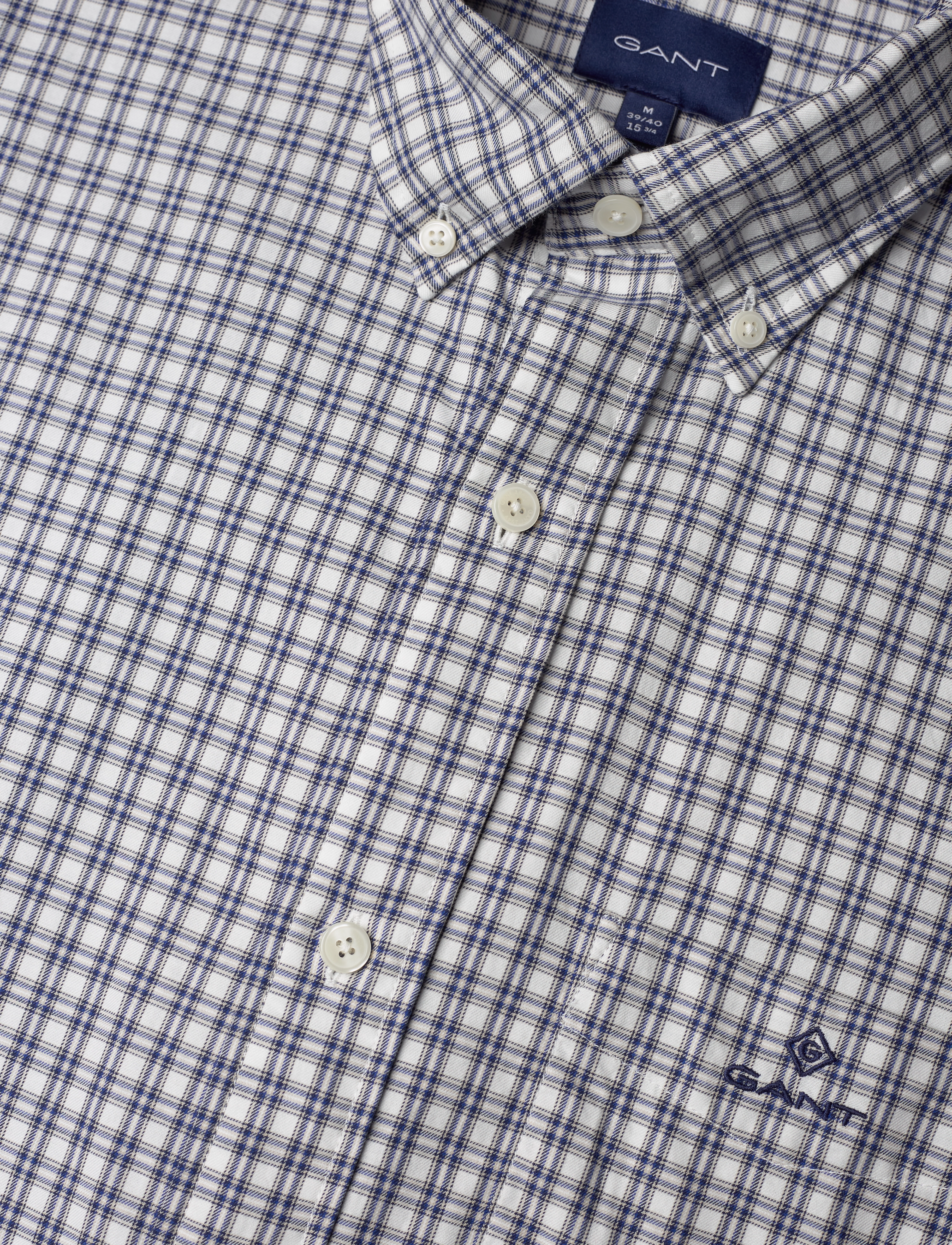 GANT - D1. REG SMALL TARTAN TWILL SHIRT - eggshell - 2