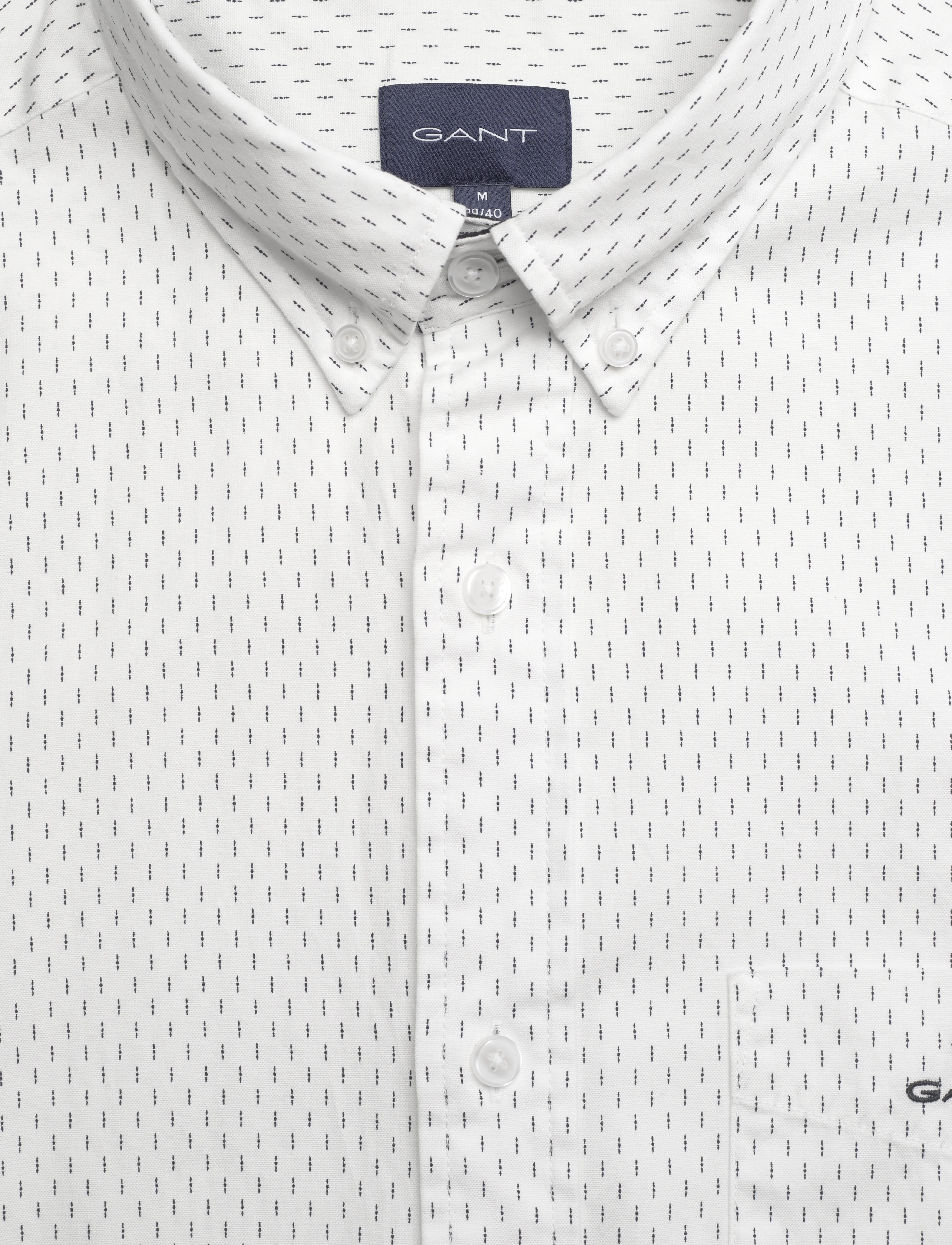 GANT - D1. REG MICRO PRINT OXFORD SHIRT - eggshell - 2