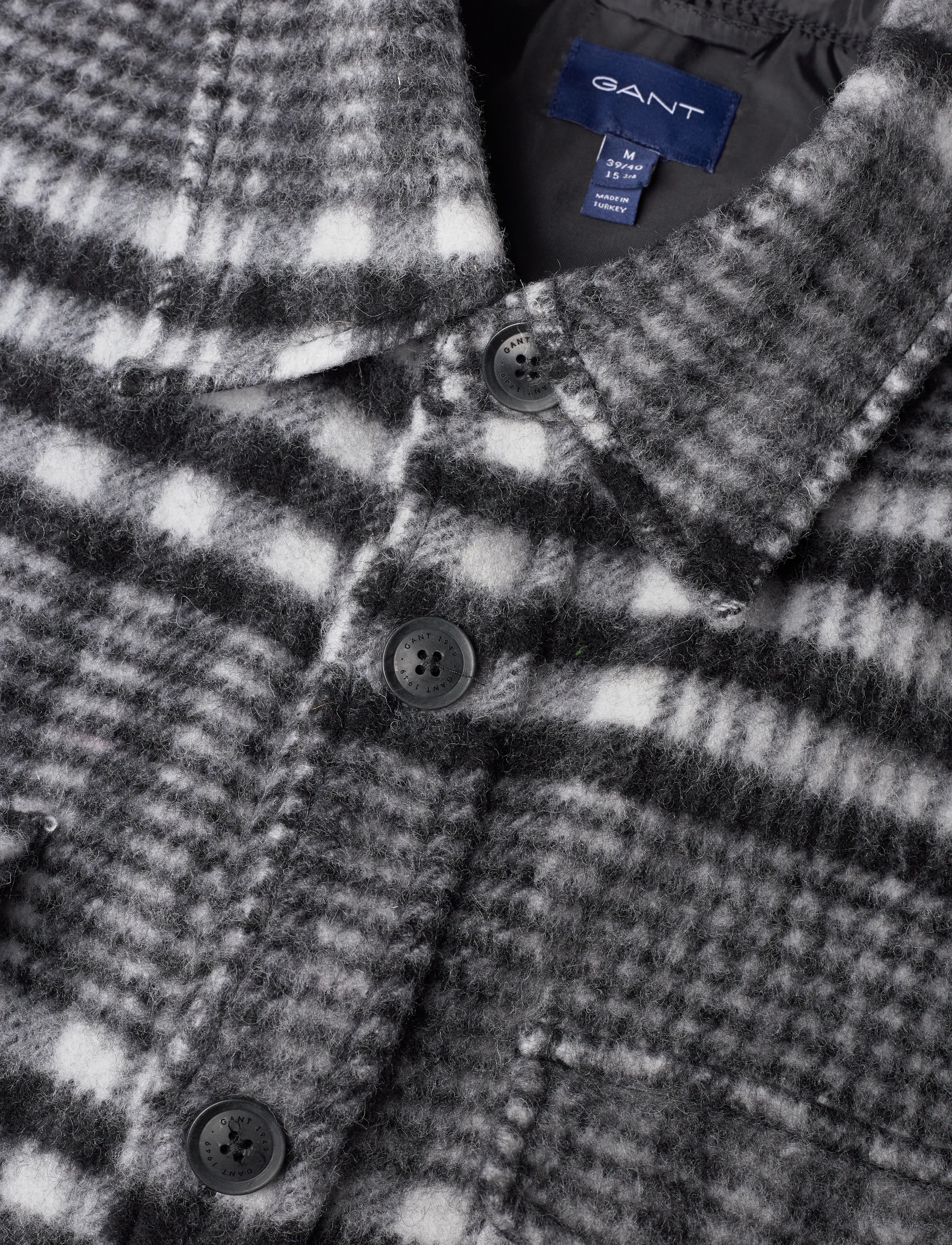 GANT - D1. HOUNDSTOOTH OVERSHIRT - black - 2