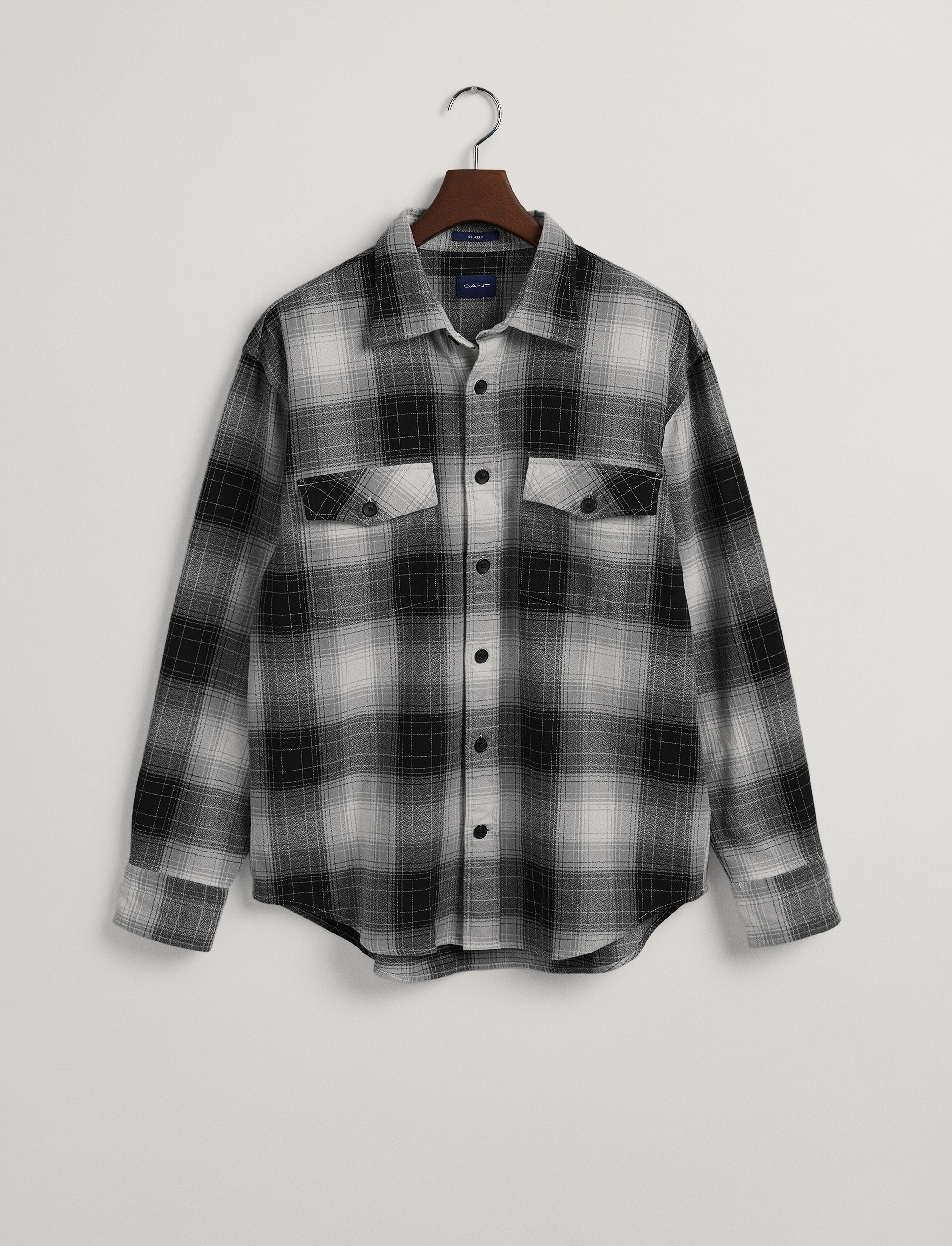 GANT - D1. REL SHADOW CHECK SHIRT - black - 4