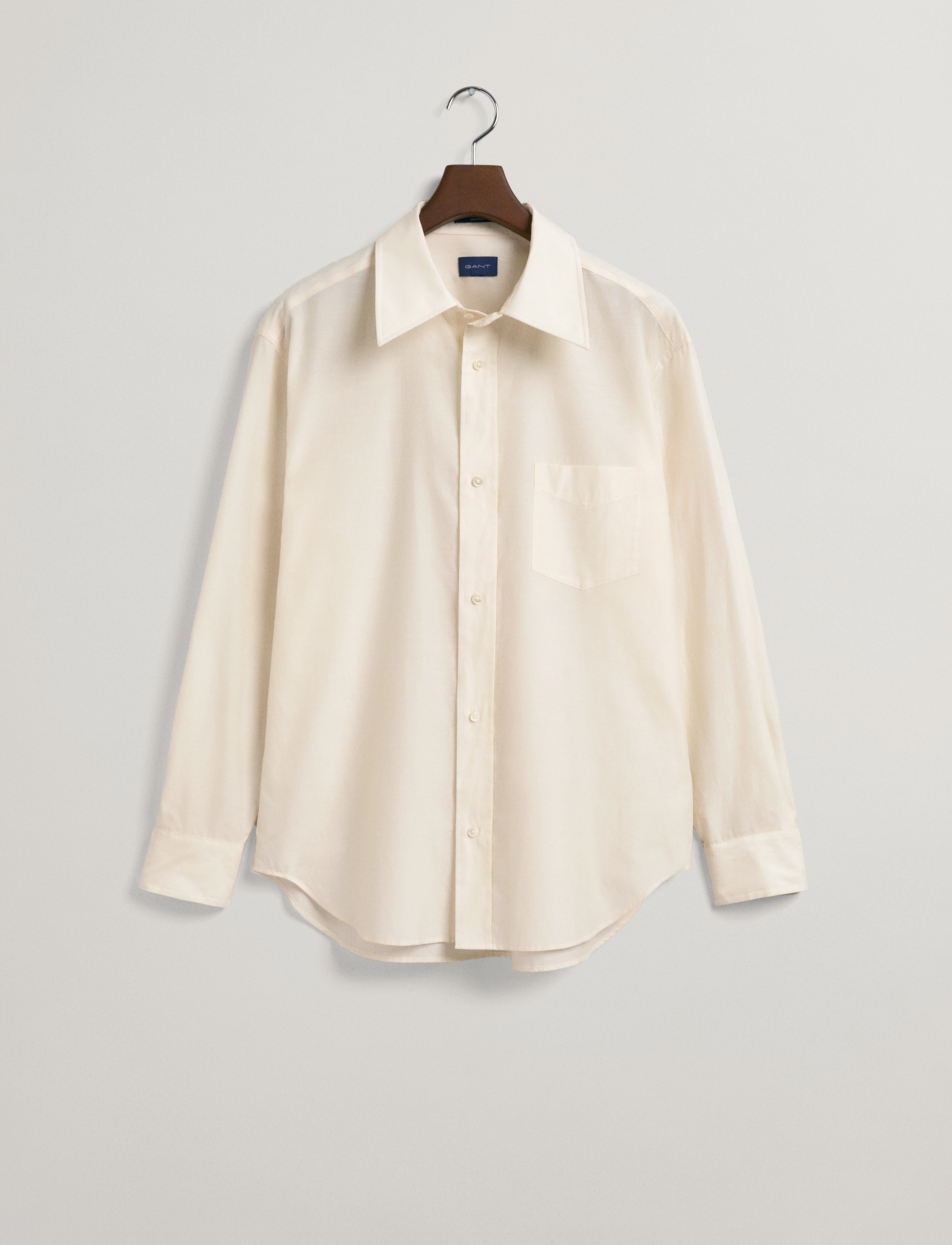 GANT - D1. REL COTTON SILK SHIRT - cream - 4
