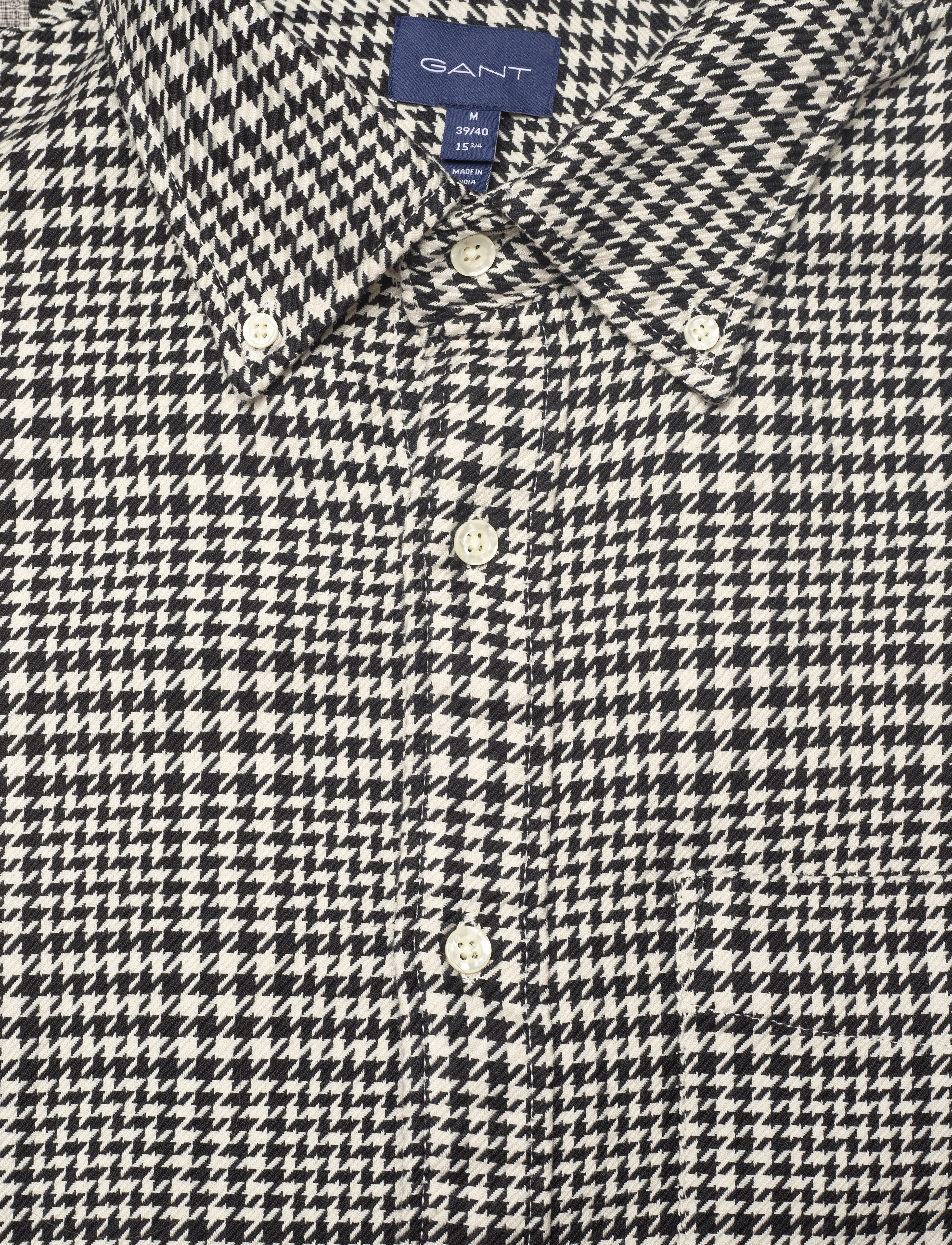 GANT - D1. OS COTTON HOUNDSTOOTH SHIRT - black - 3