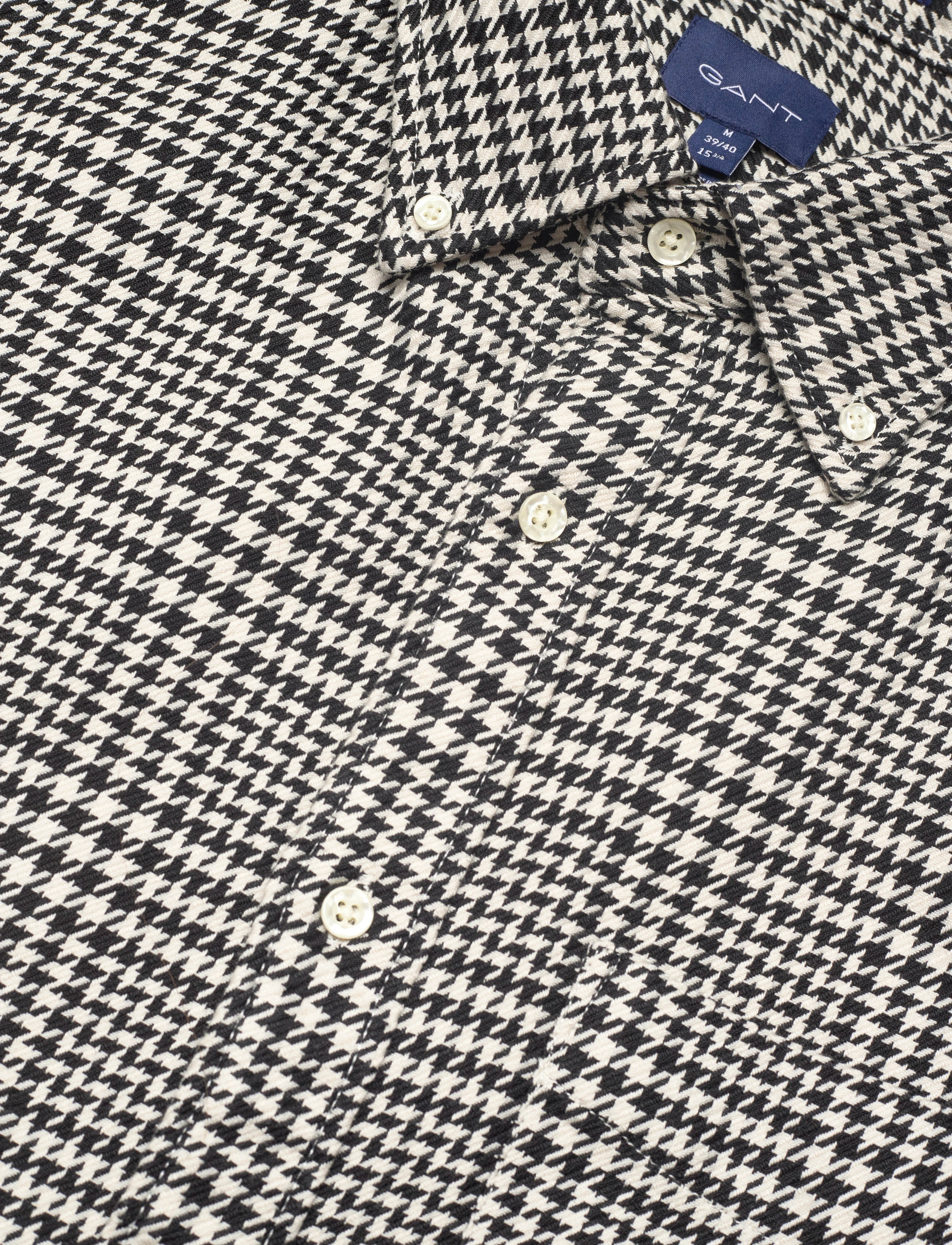 GANT - D1. OS COTTON HOUNDSTOOTH SHIRT - black - 4