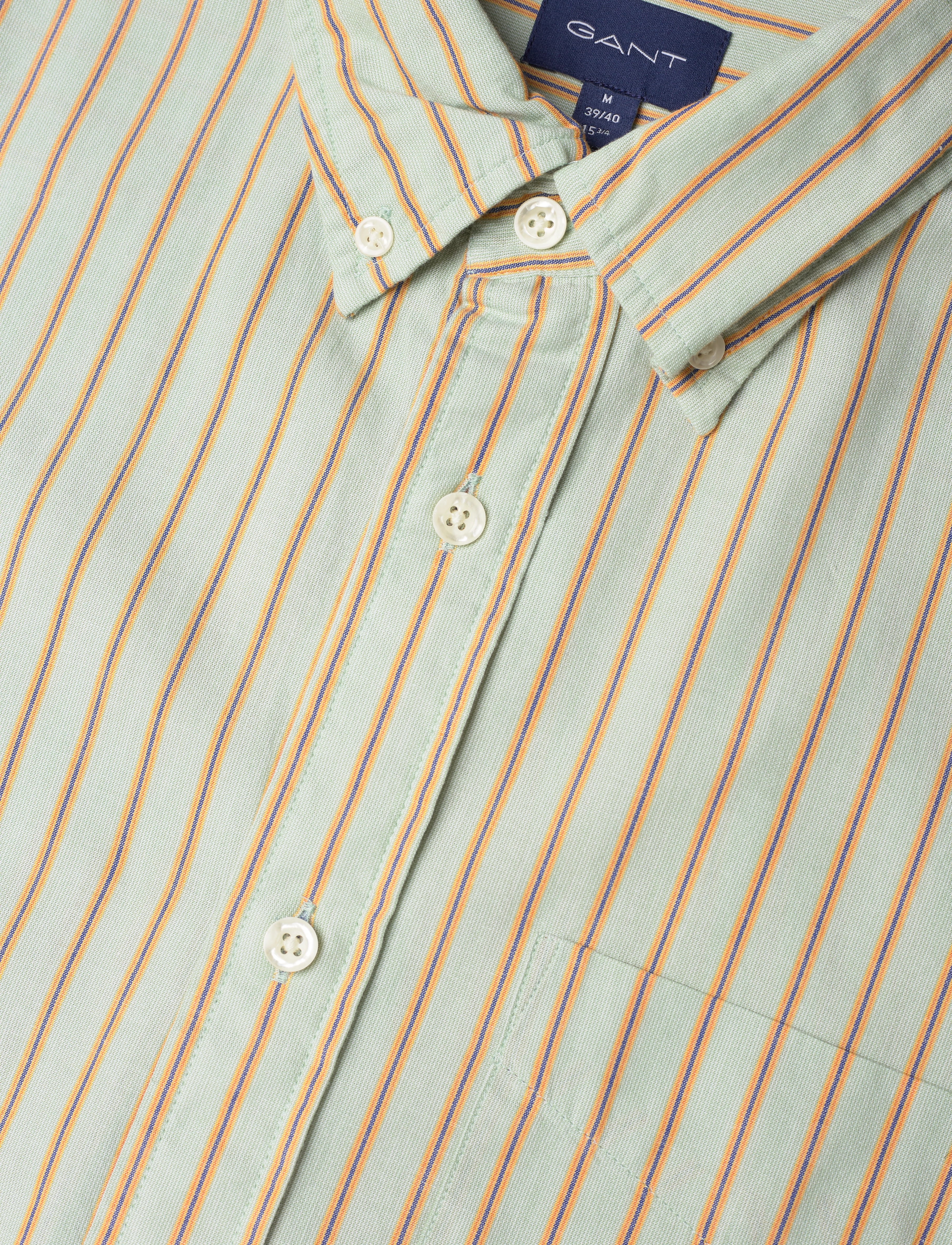 GANT - D1. REL FIL A FIL STRIPE SHIRT - eucalyptus green - 3