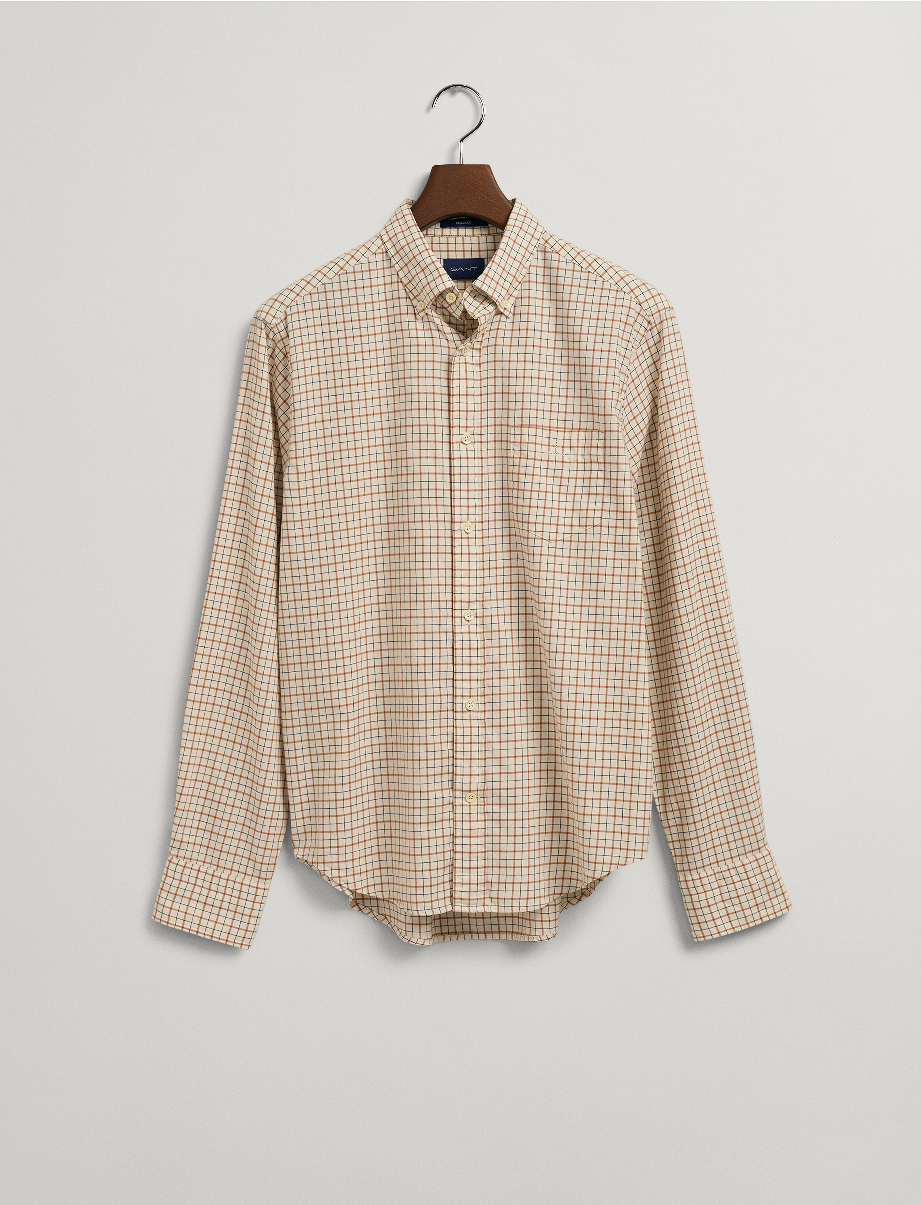 GANT - D1.REG UT TWILL WINDOW CHECK SHIRT - roasted walnut - 4