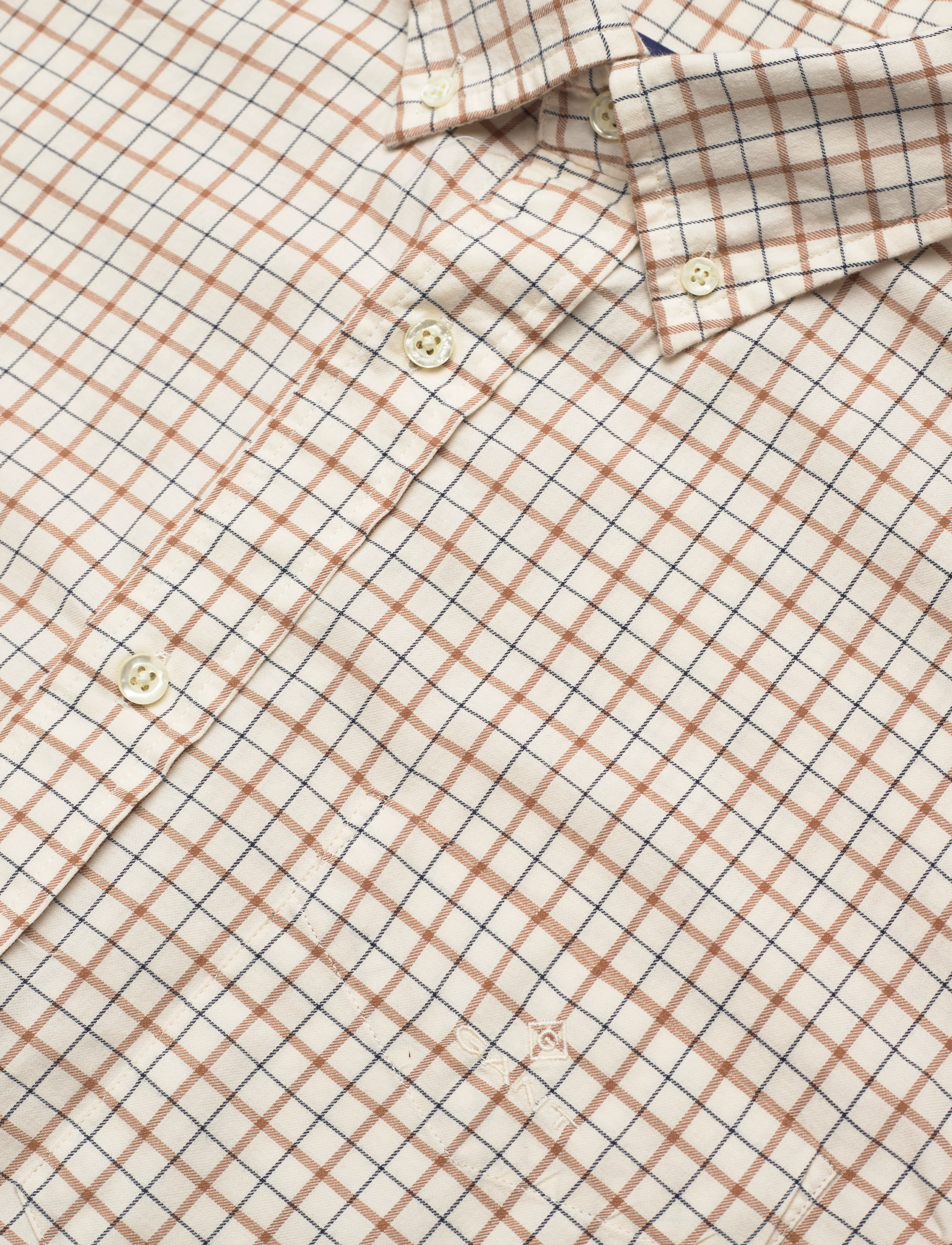 GANT - D1.REG UT TWILL WINDOW CHECK SHIRT - roasted walnut - 3