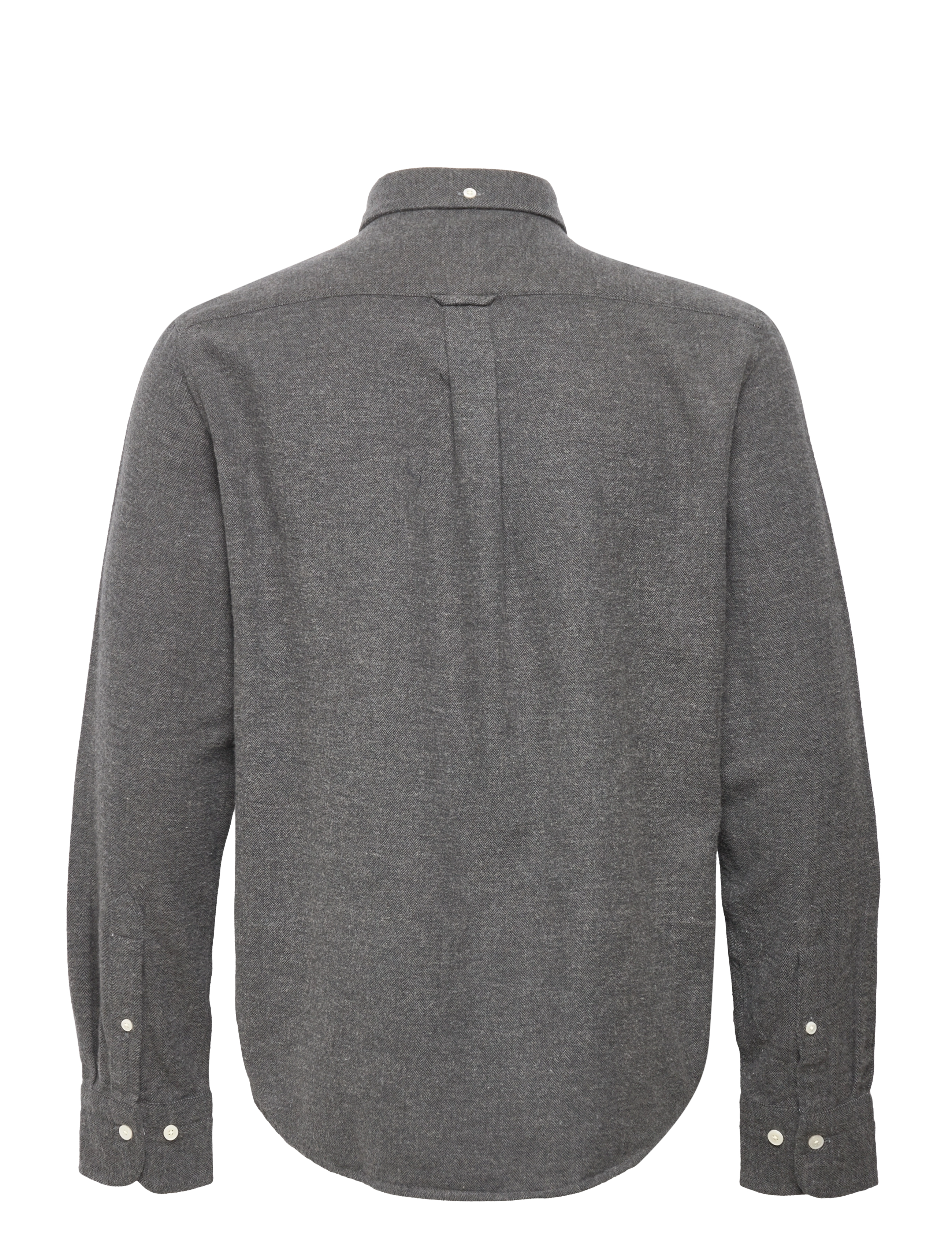 GANT - D1. REG UT HERRINGBONE SHIRT - charcoal melange - 1