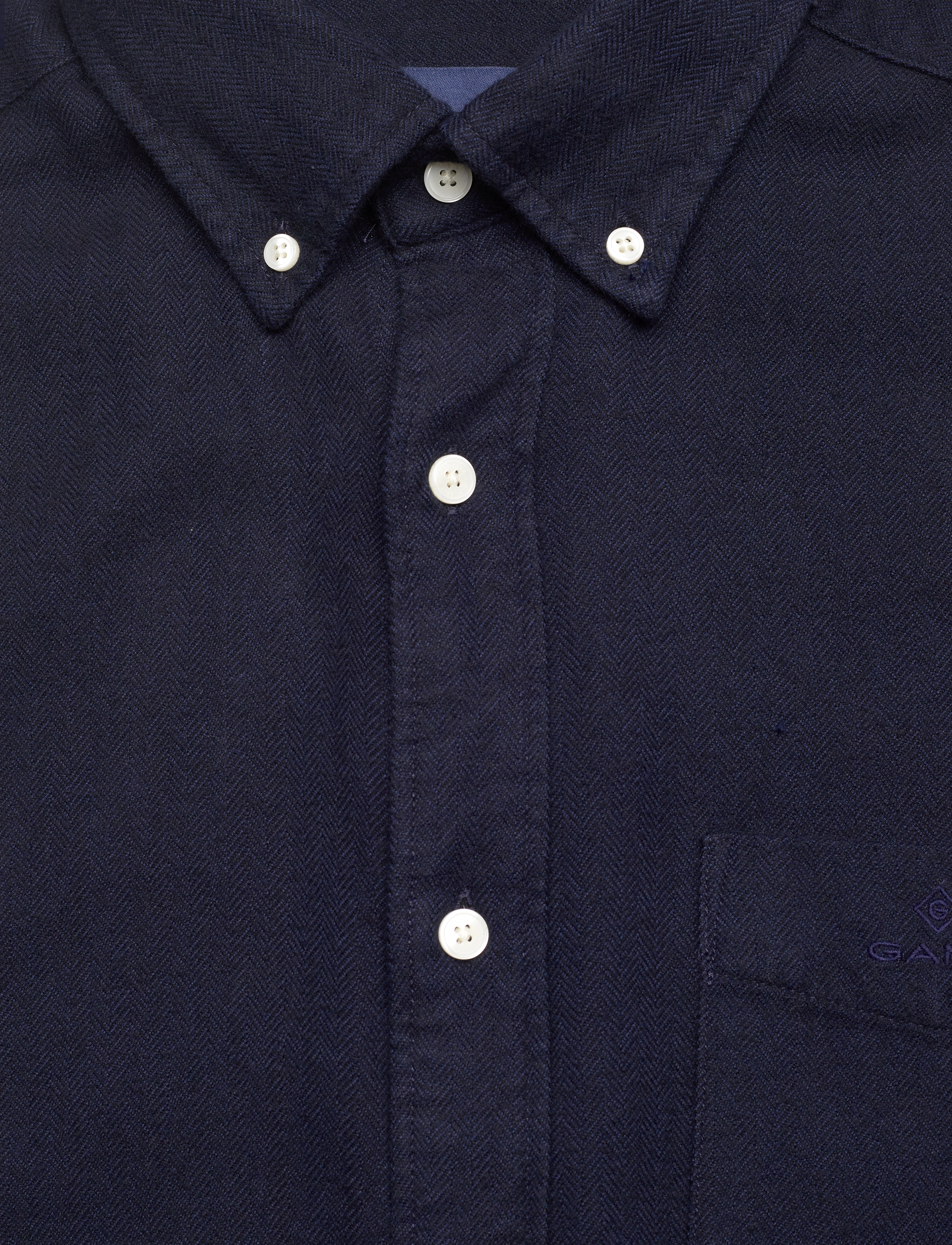 GANT - D1. REG UT HERRINGBONE SHIRT - evening blue - 3
