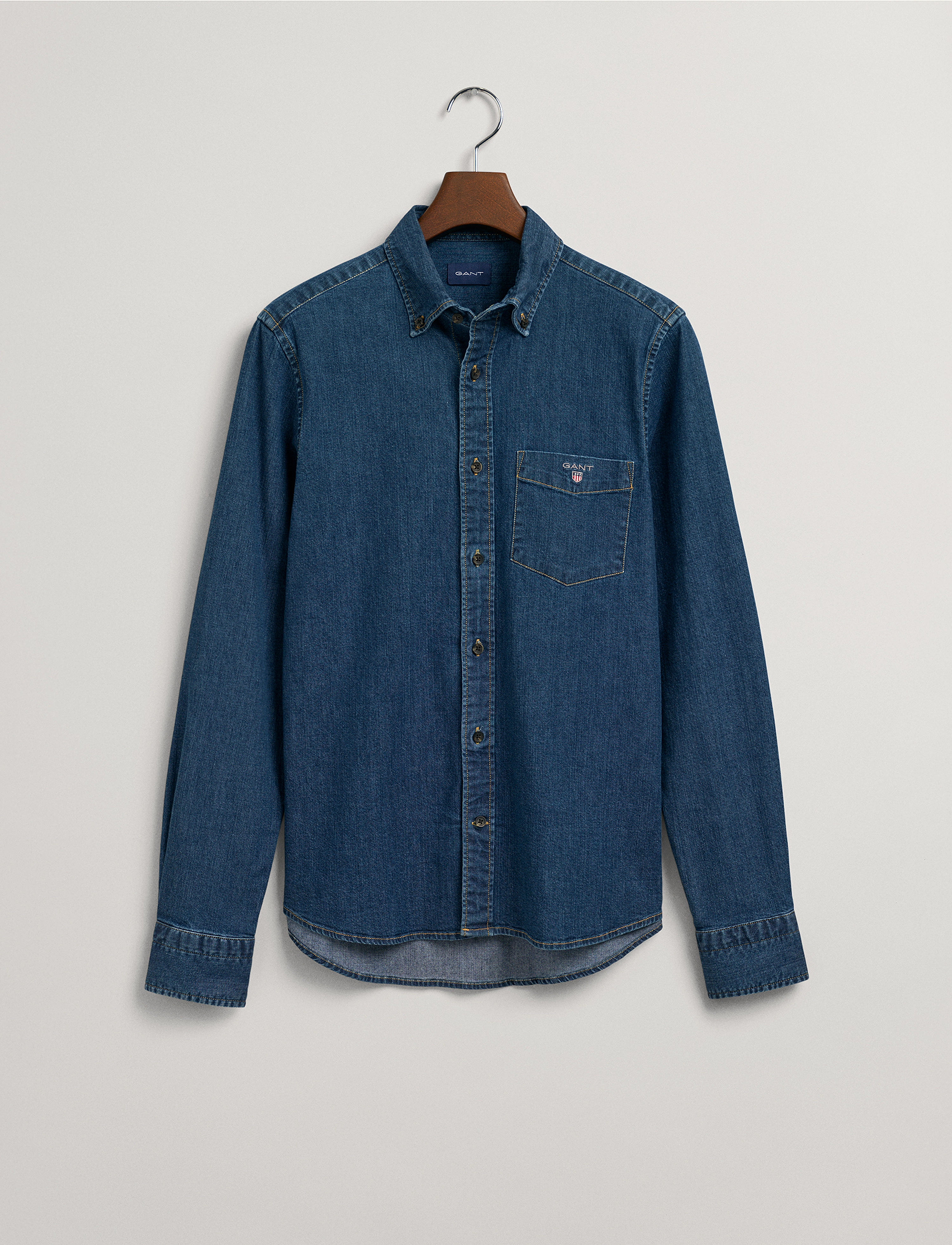 GANT - D1. SLIM DENIM SHIRT - dark indigo - 4