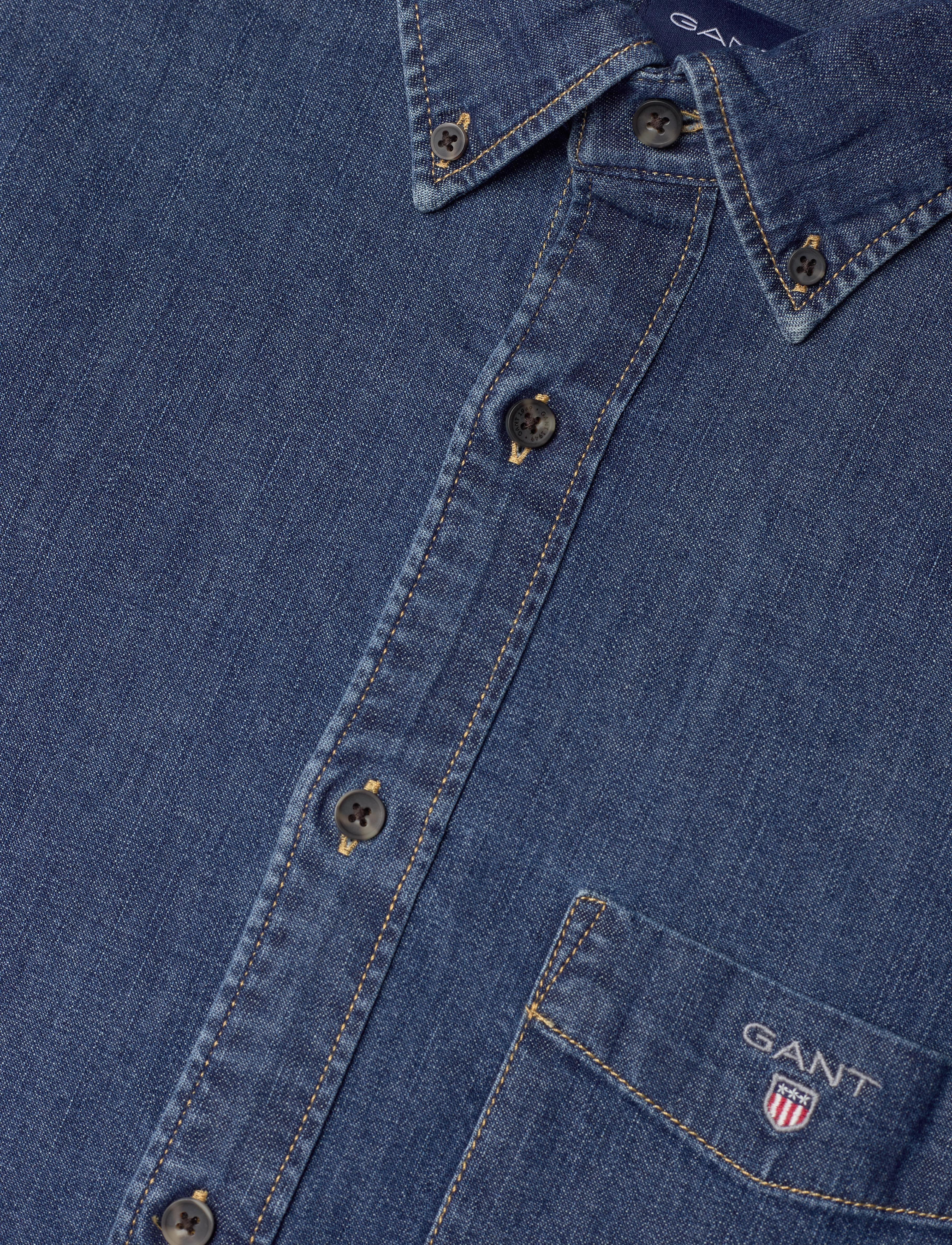 GANT - D1. SLIM DENIM SHIRT - dark indigo - 3
