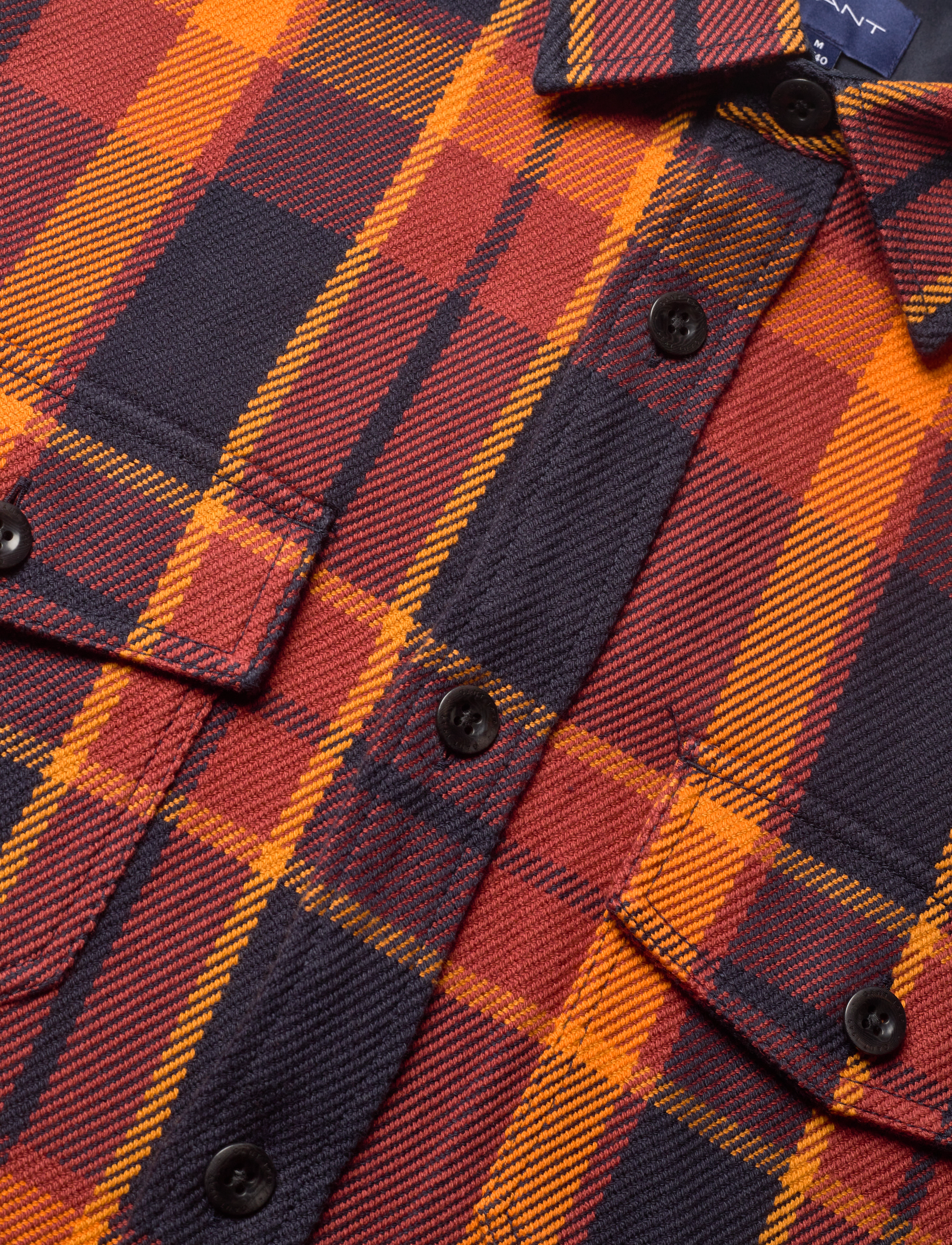 GANT - D1. HEAVY TWILL CHECK OVERSHIRT - burgundy - 2