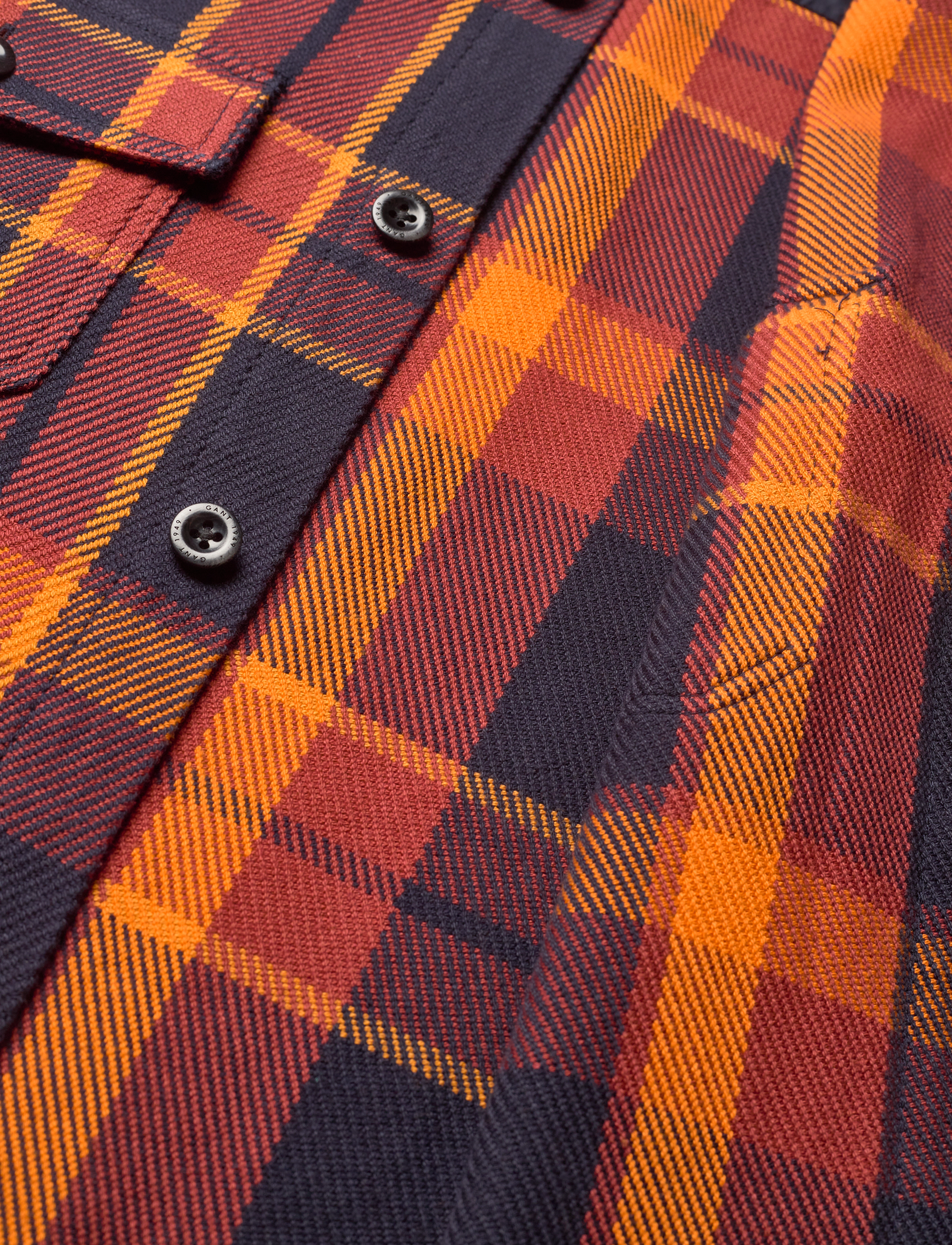 GANT - D1. HEAVY TWILL CHECK OVERSHIRT - burgundy - 4