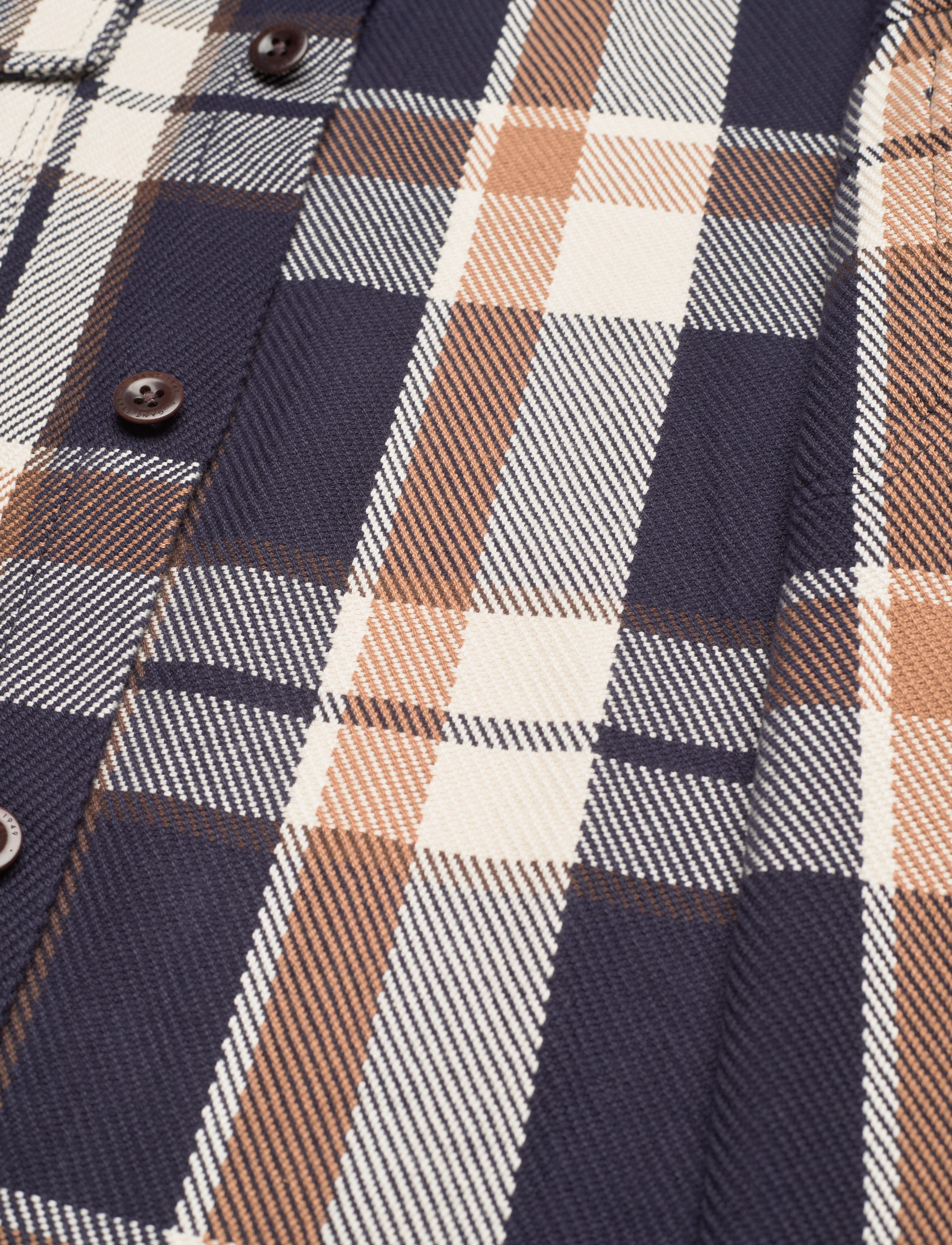 GANT - D1. HEAVY TWILL CHECK OVERSHIRT - vintage cream - 3