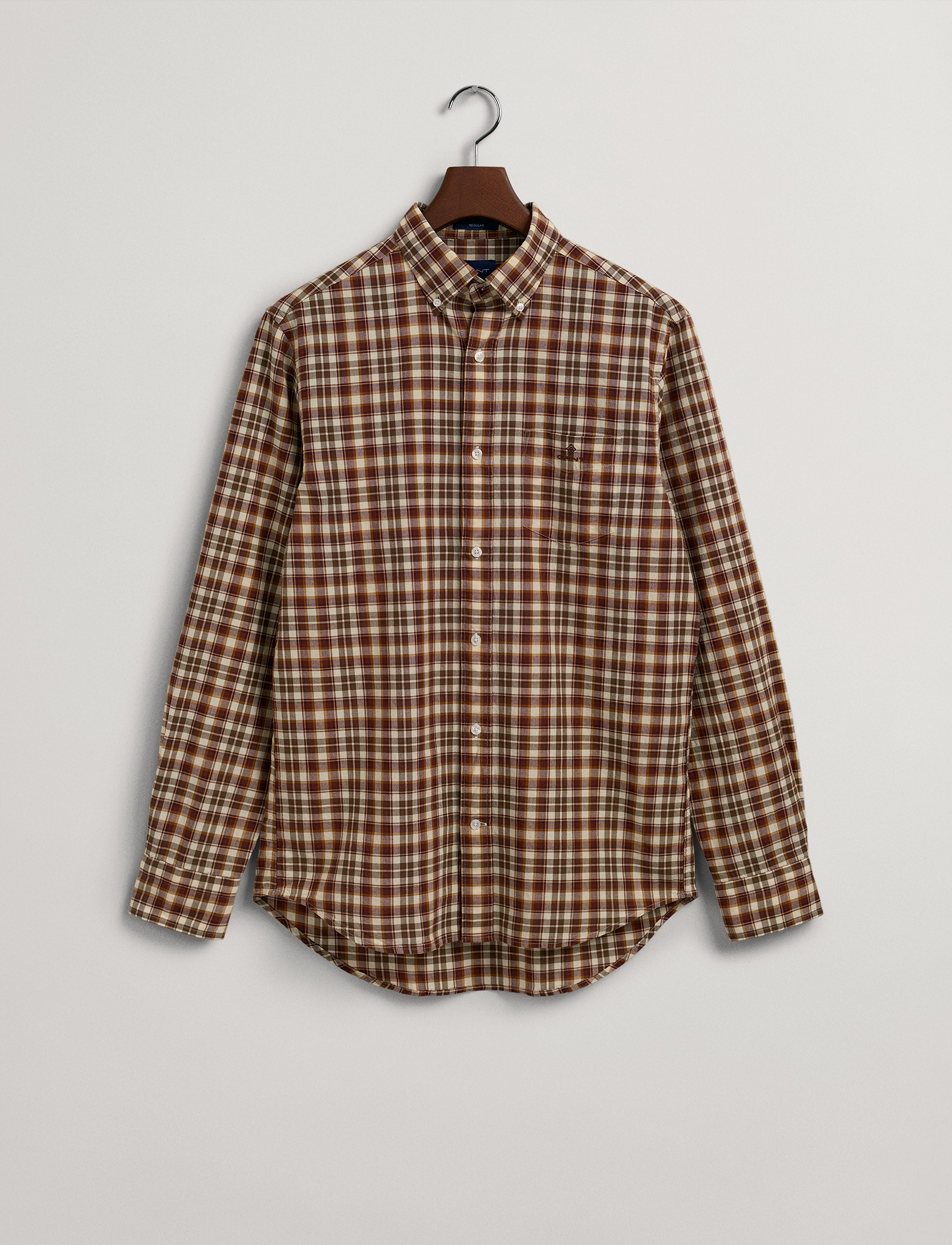 GANT - D1. REG BROADCLOTH TARTAN SHIRT - cocoa bean - 4