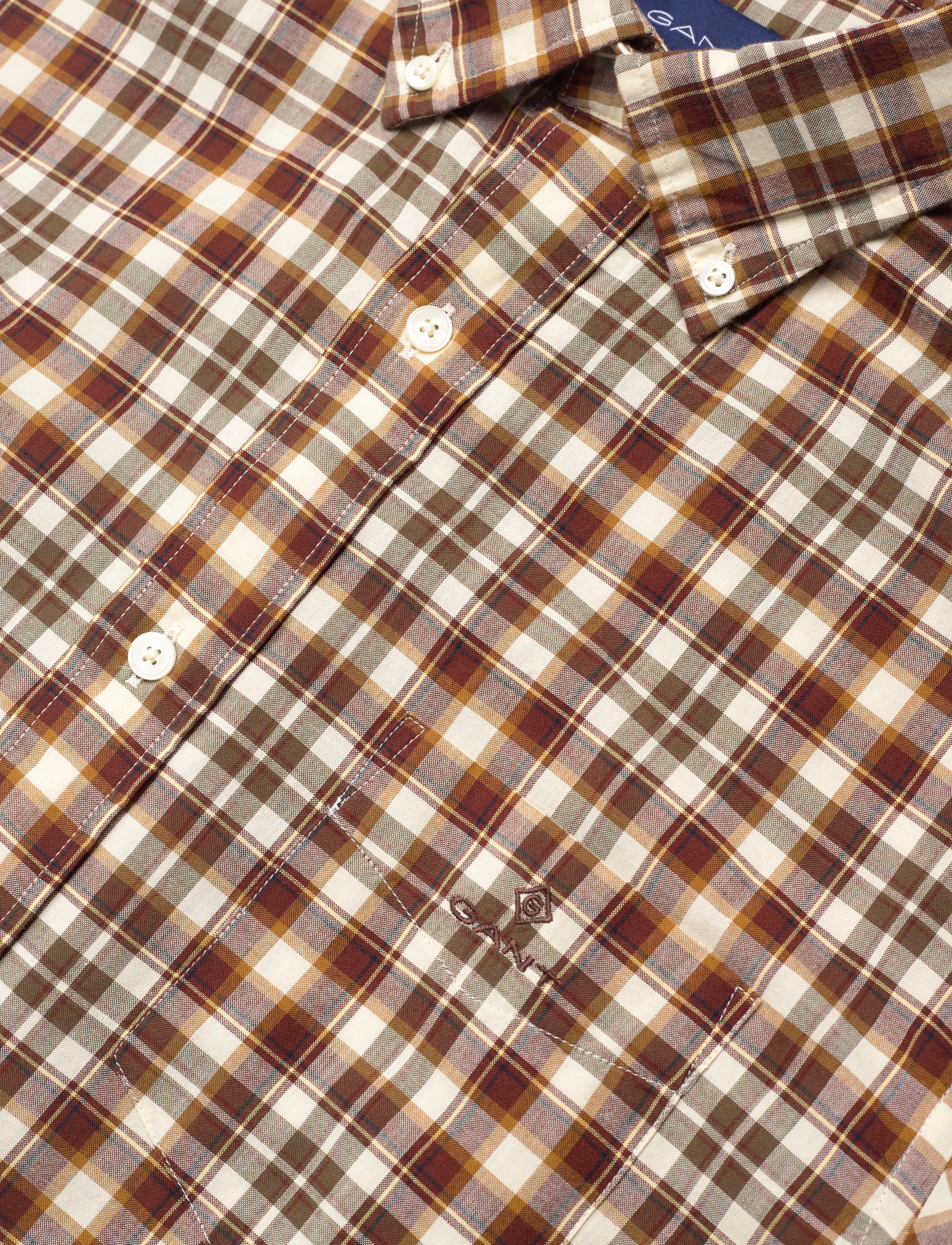 GANT - D1. REG BROADCLOTH TARTAN SHIRT - cocoa bean - 3