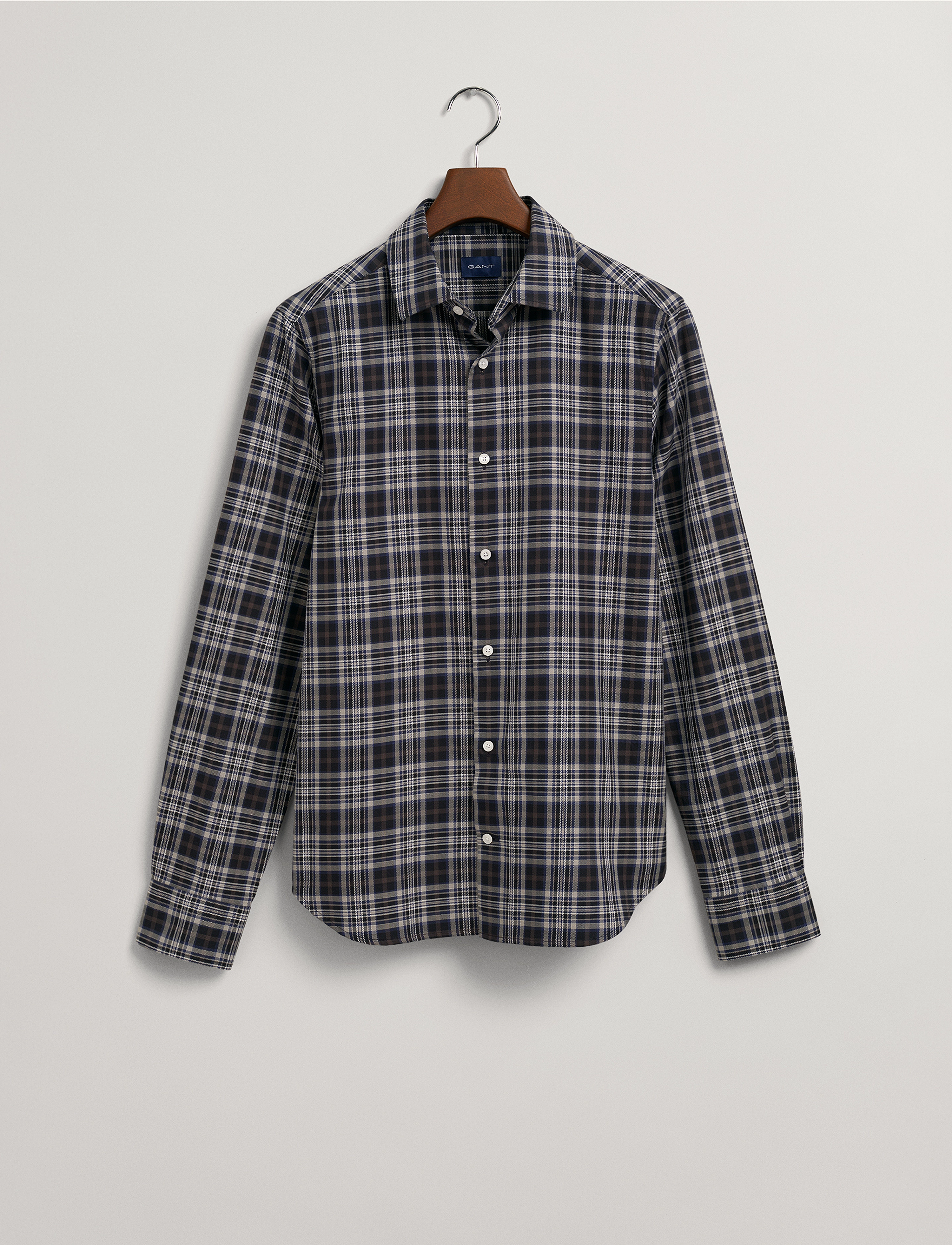 GANT - D2. SLIM TWILL CHECK SHIRT - persian blue - 4