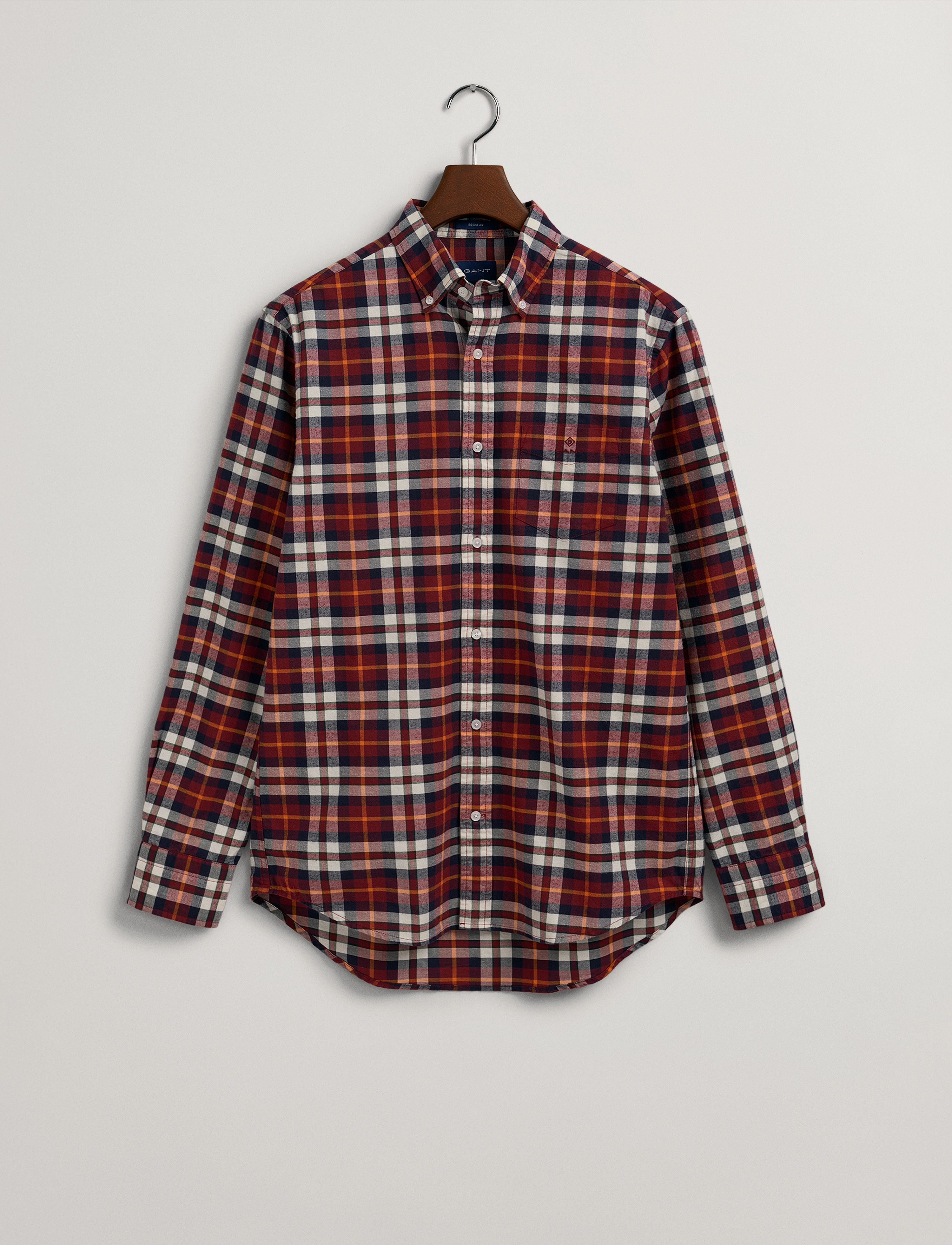 GANT - D1. REG BRUSHED OXF TARTAN SHIRT - plumped red - 4