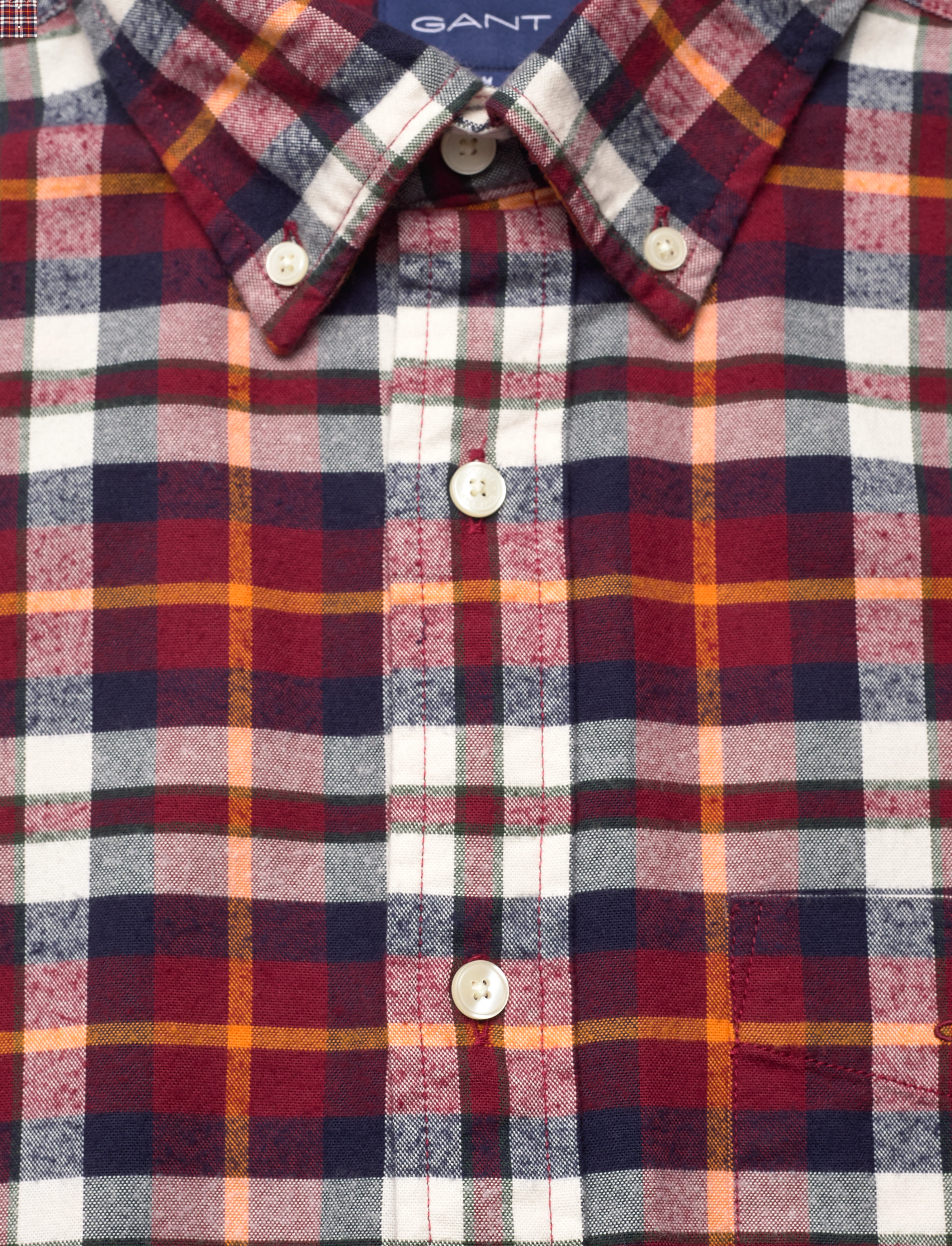 GANT - D1. REG BRUSHED OXF TARTAN SHIRT - plumped red - 2