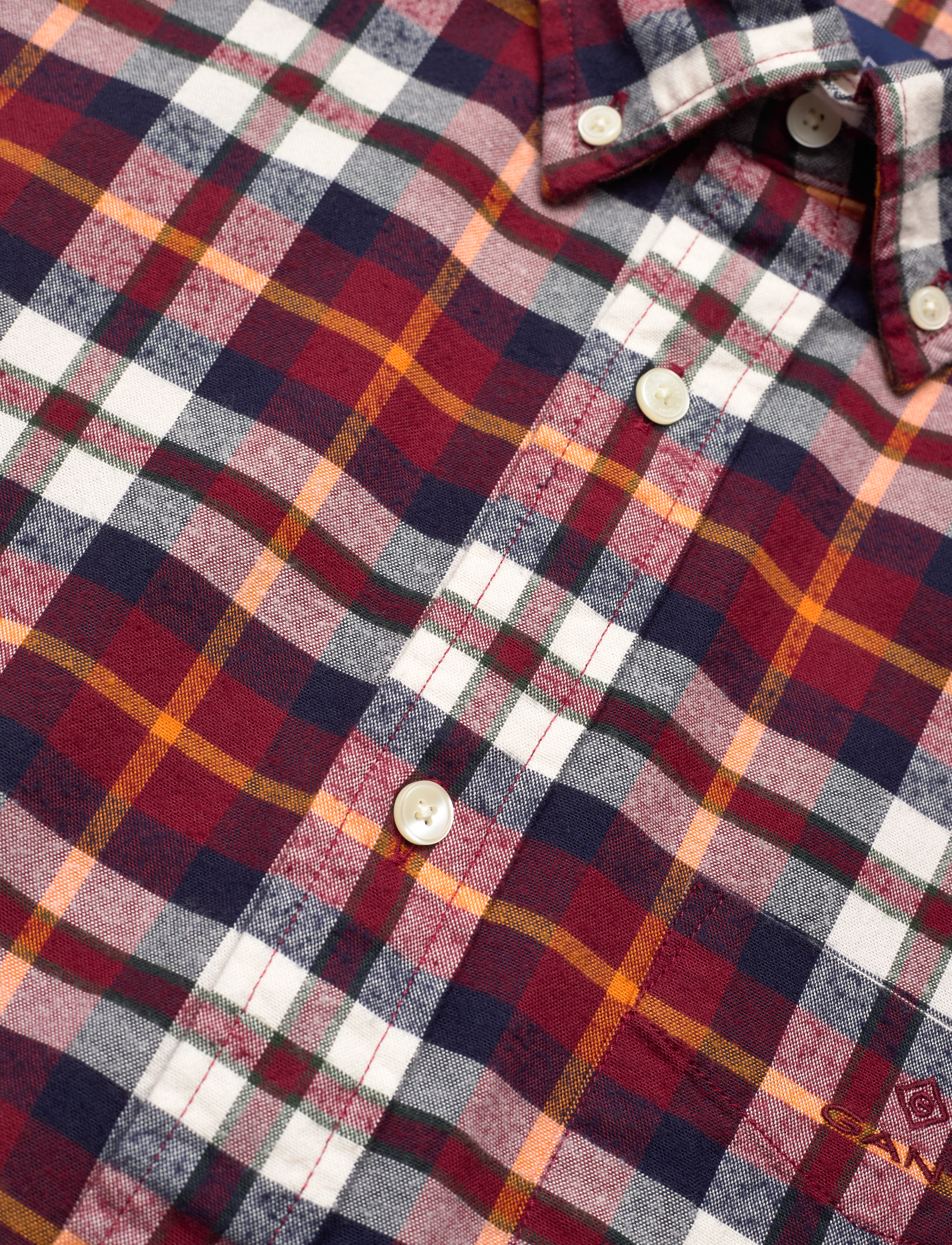 GANT - D1. REG BRUSHED OXF TARTAN SHIRT - plumped red - 3