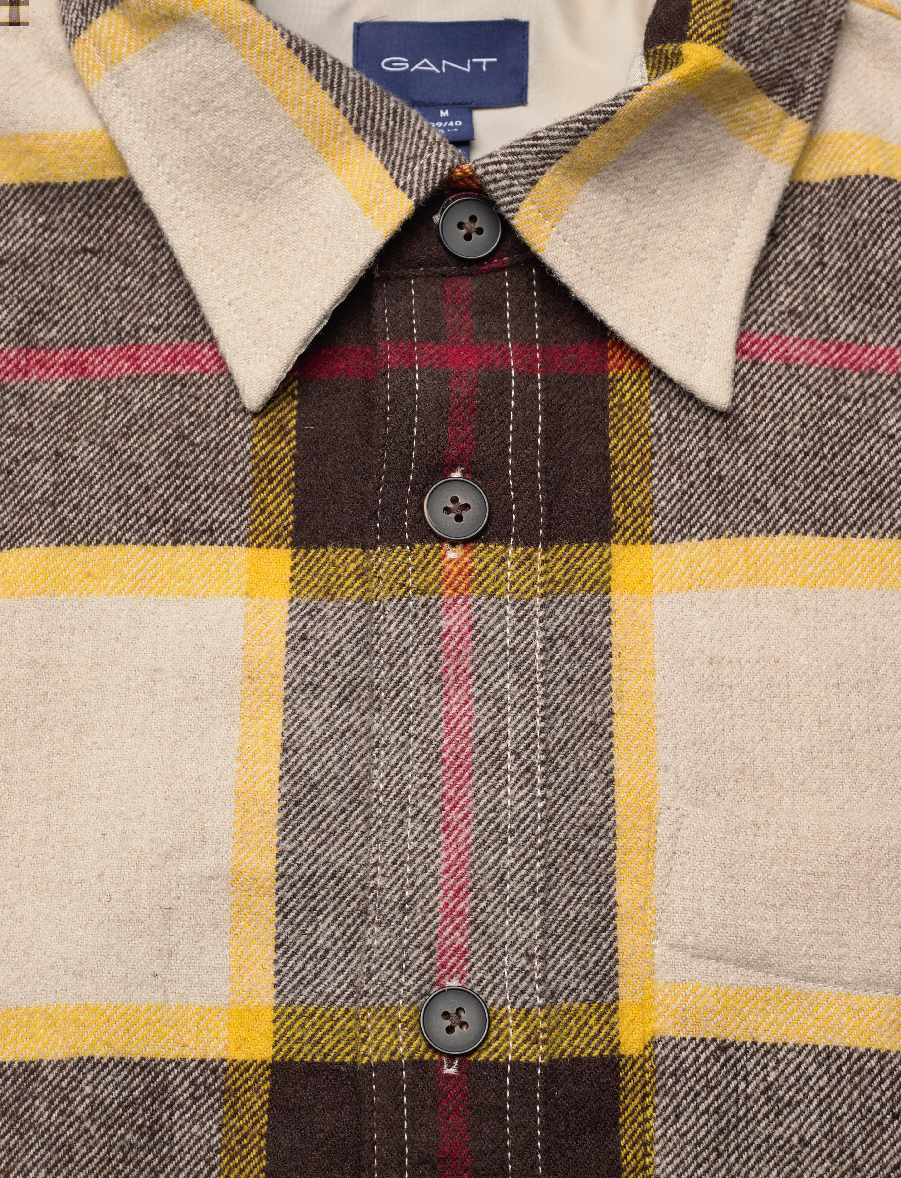 GANT - D2. PLAID WOOL OVERSHIRT - rich brown - 2