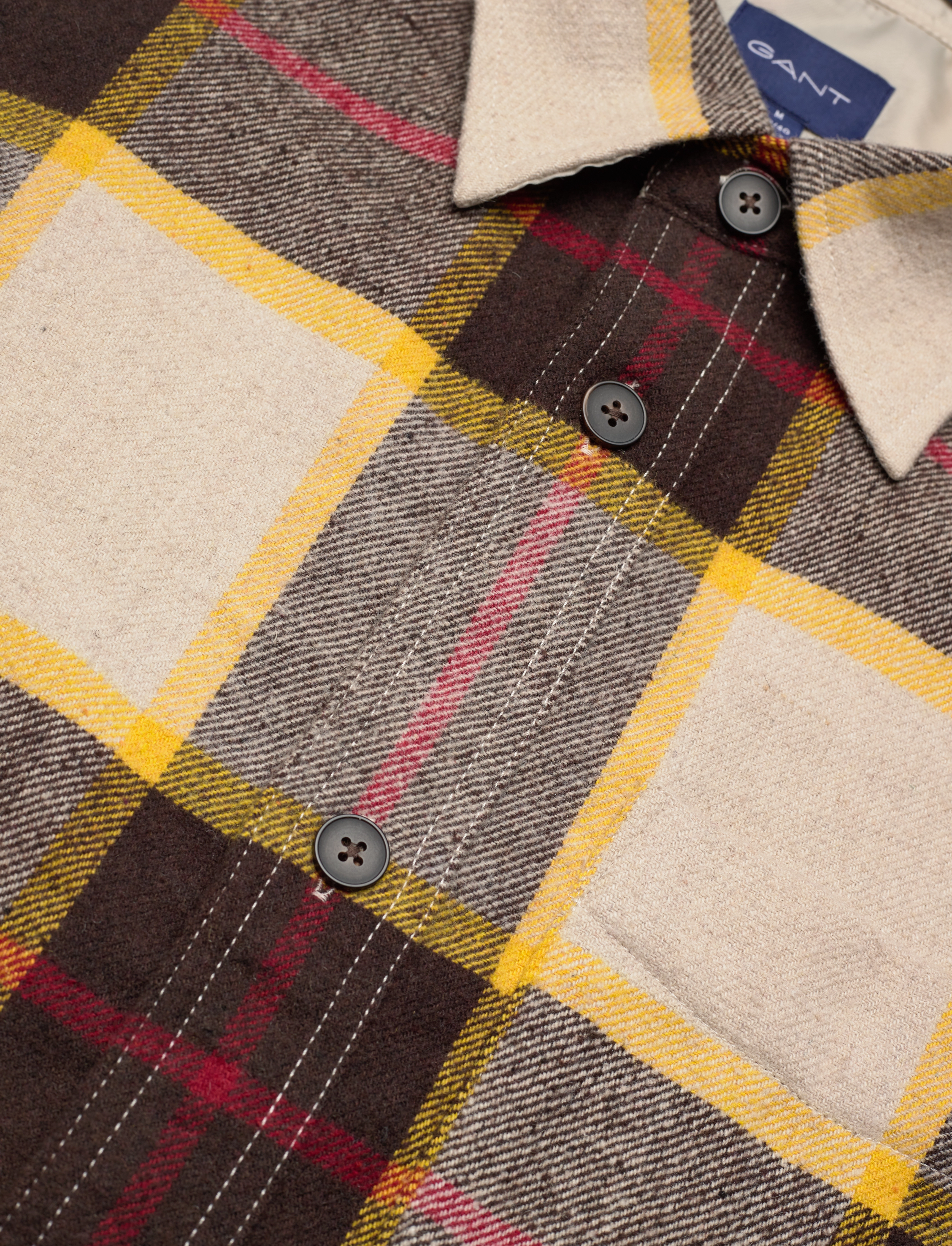 GANT - D2. PLAID WOOL OVERSHIRT - rich brown - 3