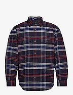 D2. QUILTED FLANNEL OVERSHIRT - EVENING BLUE